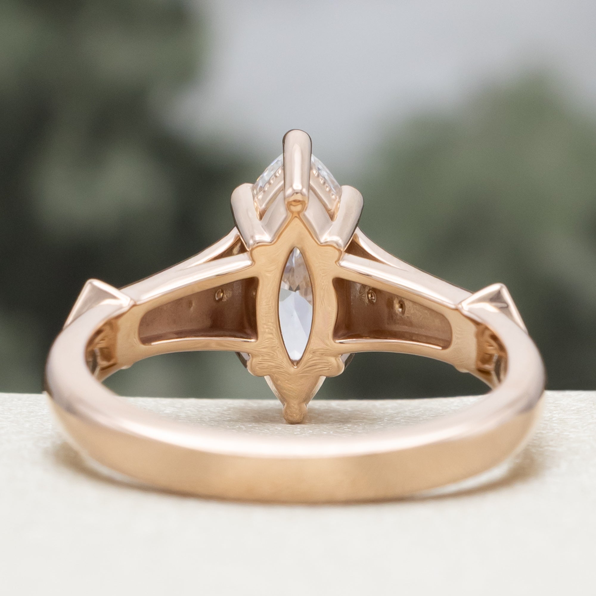 "ANNORA" - MARQUISE CUT LAB-GROWN DIAMOND ENGAGEMENT RING WITH LAB-GROWN DIAMOND ACCENTS-Staghead Designs
