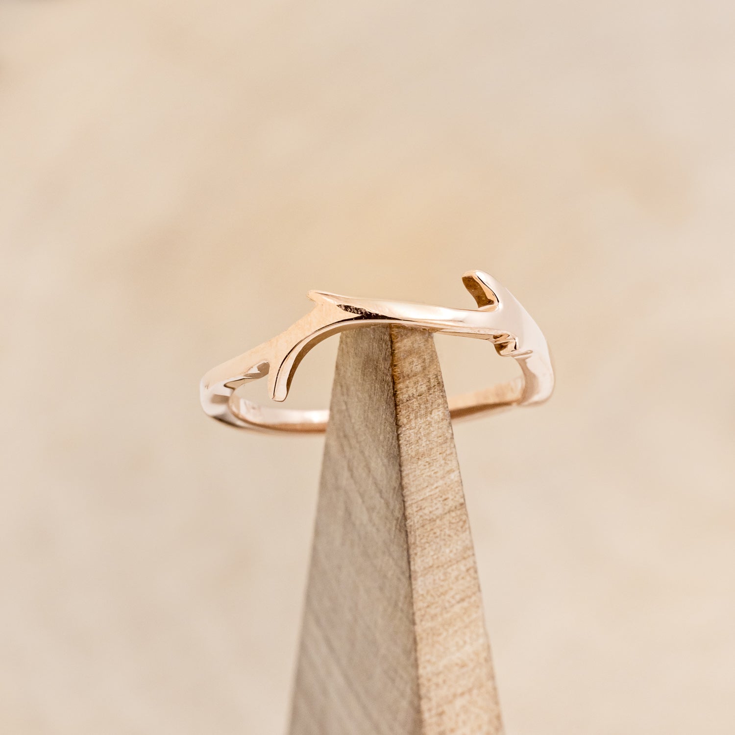 "ARTEMIS" - ROUND MOISSANITE ENGAGEMENT RING WITH AN ANTLER STYLE STACKING BAND-24