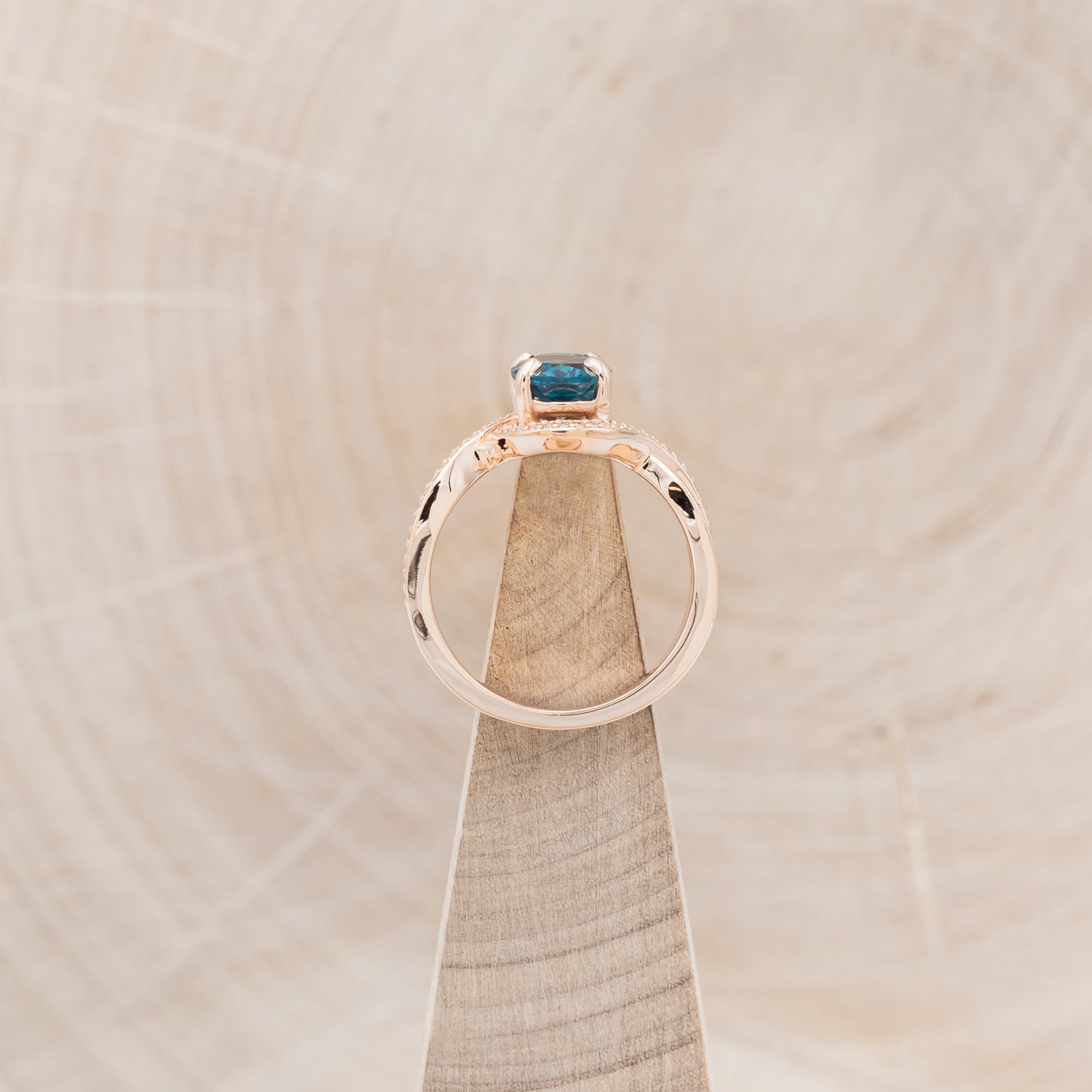 "CHARLOTTE" - OVAL CUT LAB-GROWN ALEXANDRITE ENGAGEMENT RING WITH DIAMOND ACCENTS-Staghead Designs