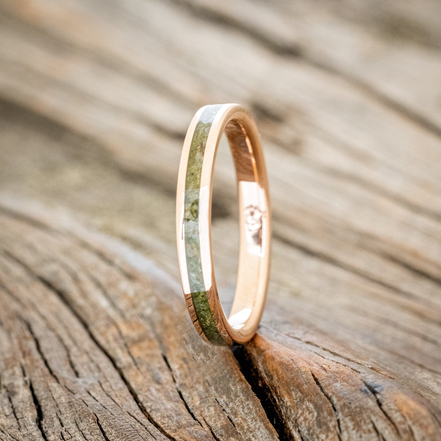 "ETERNA" - MOSS INLAY STACKING BAND-8