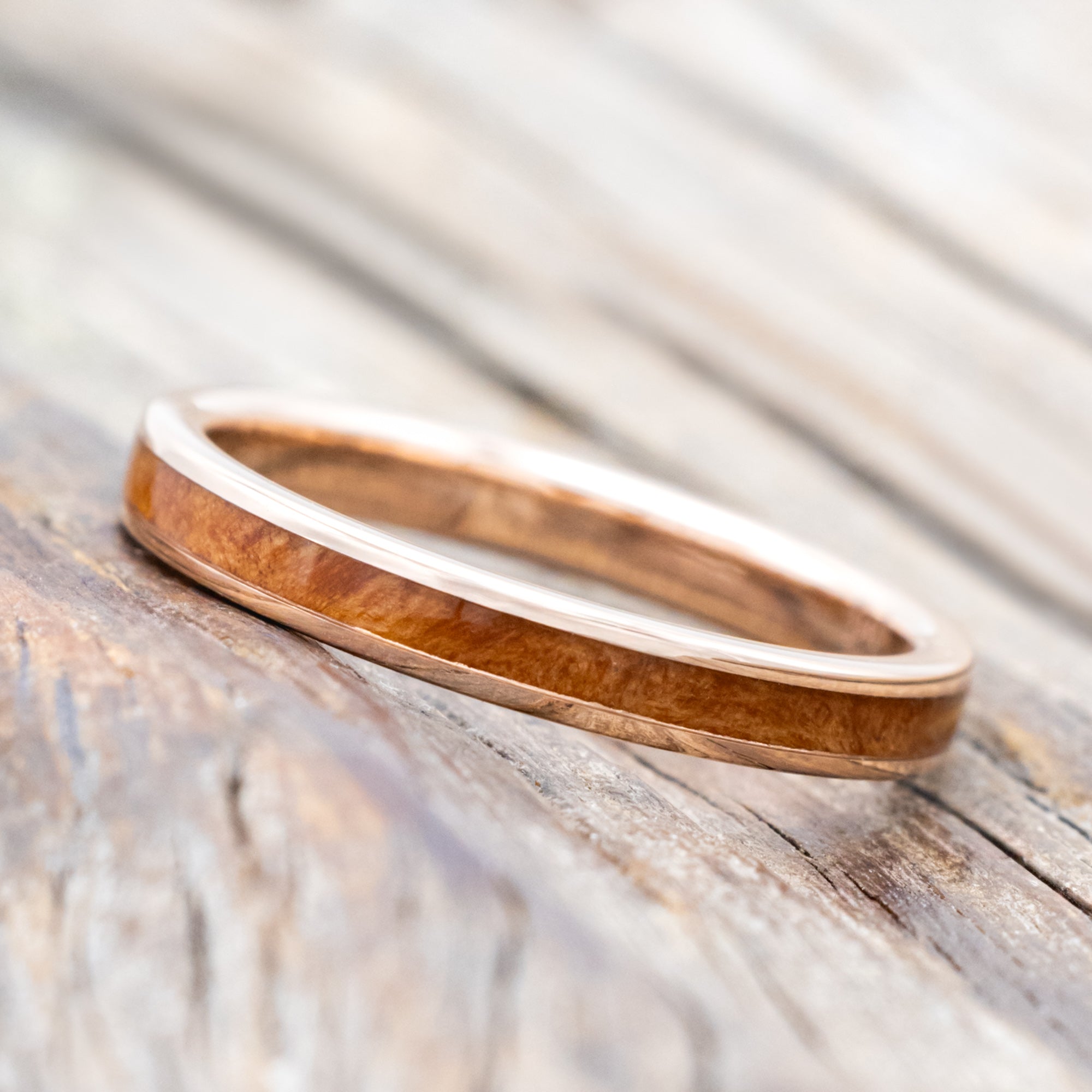 "ETERNA" - REDWOOD STACKING WEDDING BAND-Staghead Designs