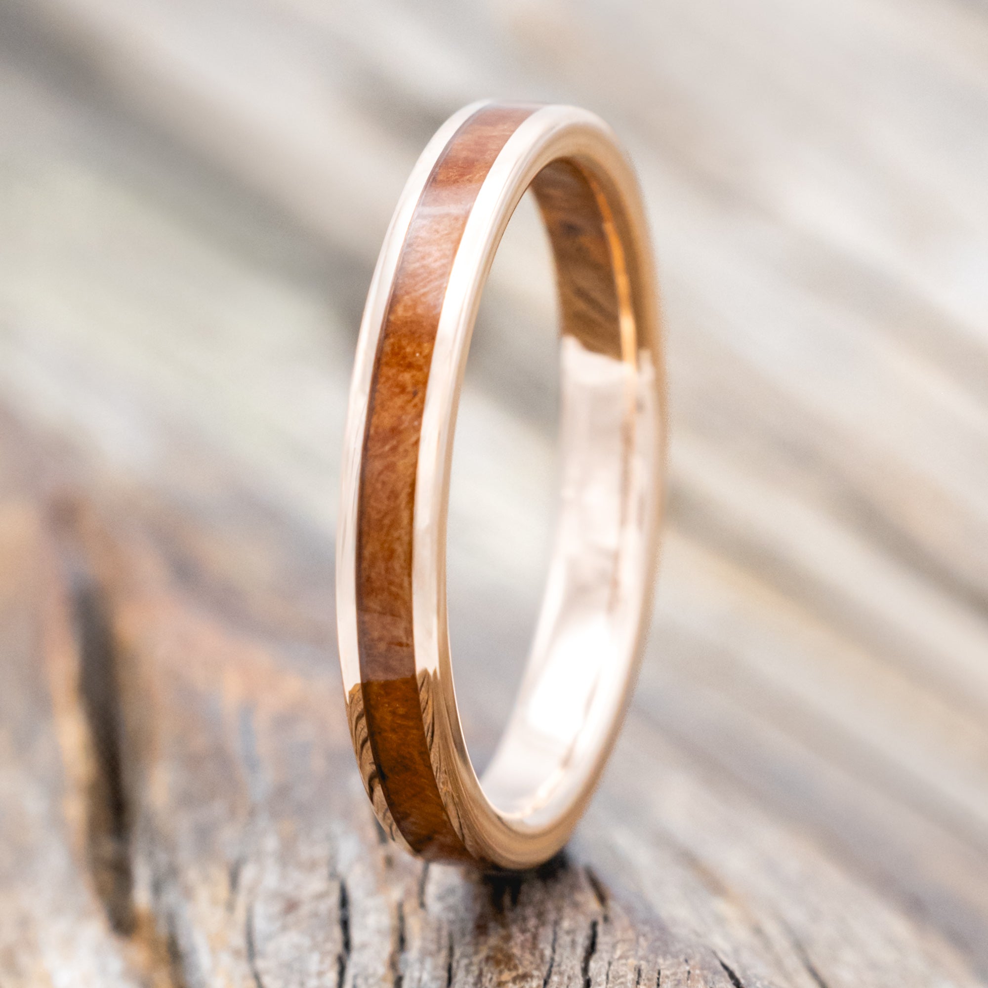 "ETERNA" - REDWOOD STACKING WEDDING BAND-Staghead Designs