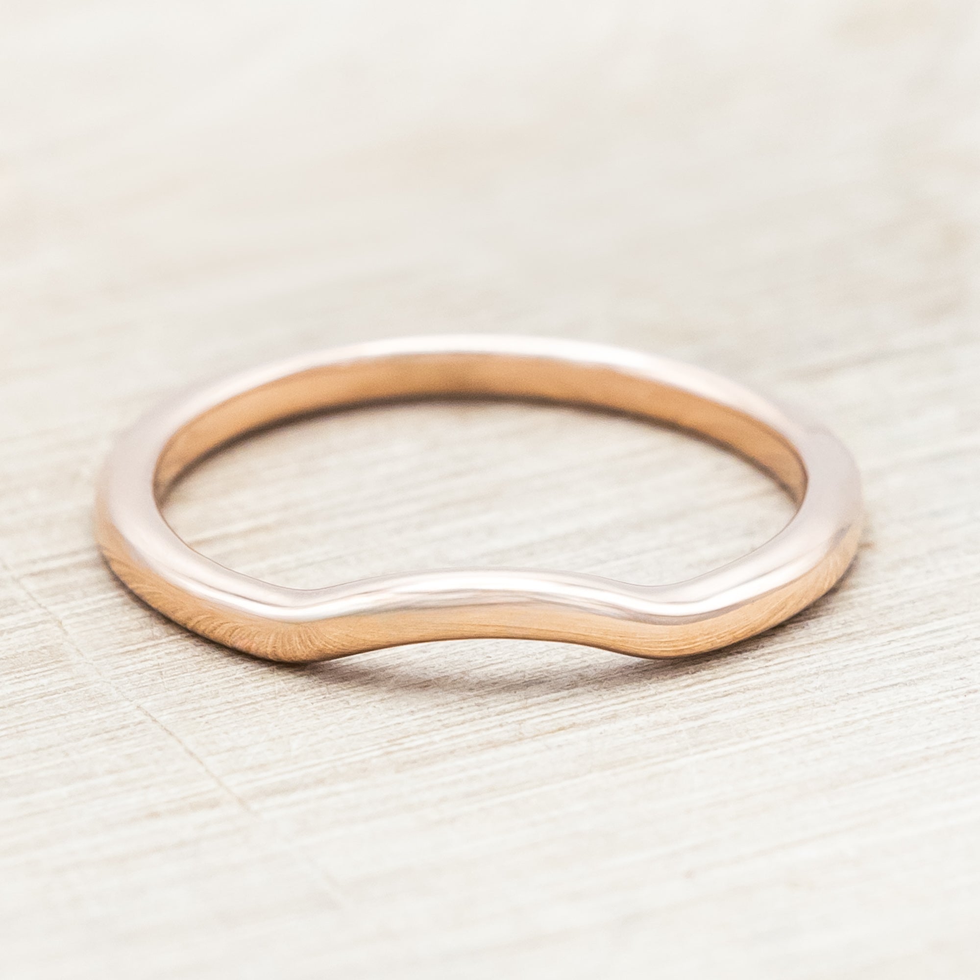 14K GOLD CONTOUR SOLID METAL STACKING BAND-Staghead Designs