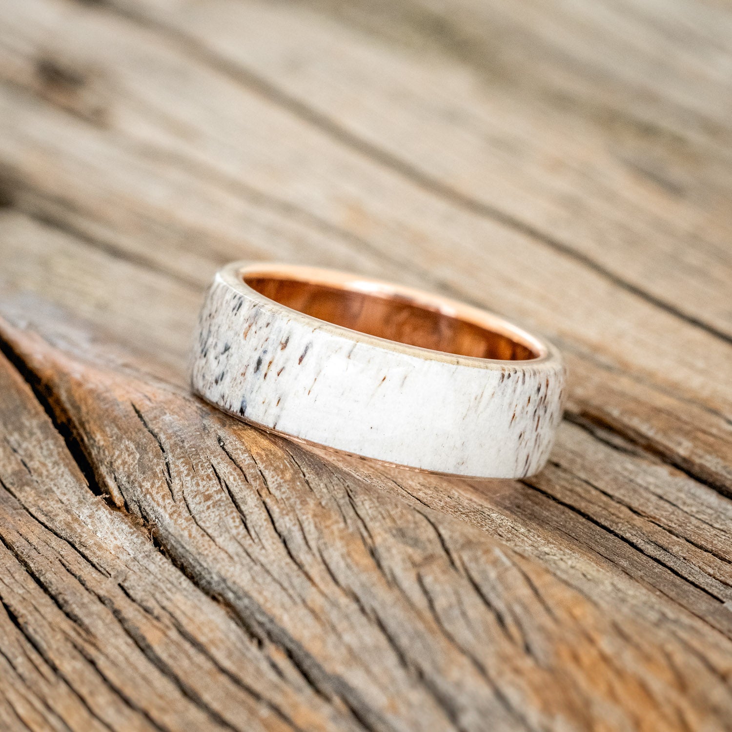 "HAVEN" - MATCHING SET OF ELK ANTLER WEDDING BANDS-3