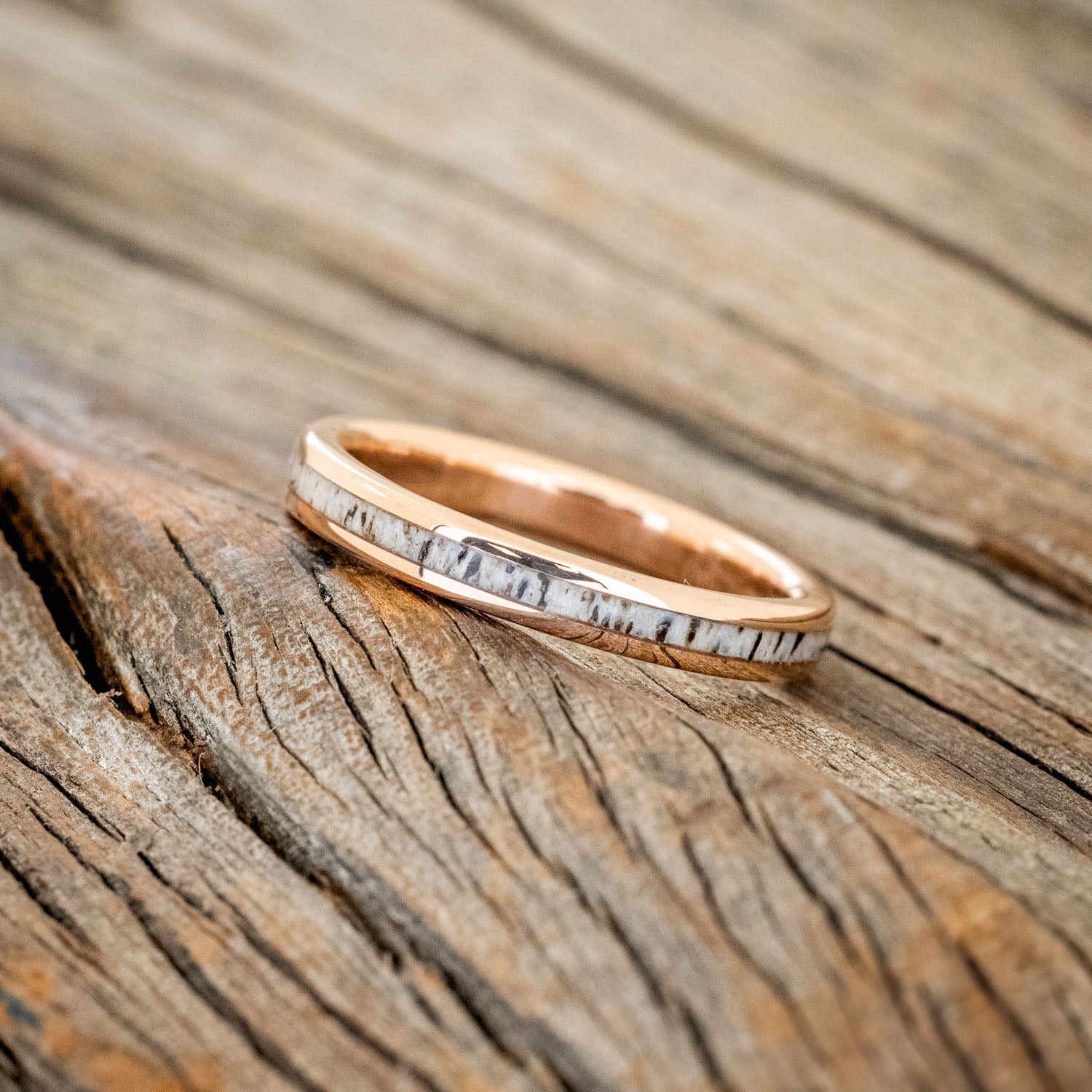 "HAVEN" - MATCHING SET OF ELK ANTLER WEDDING BANDS-6