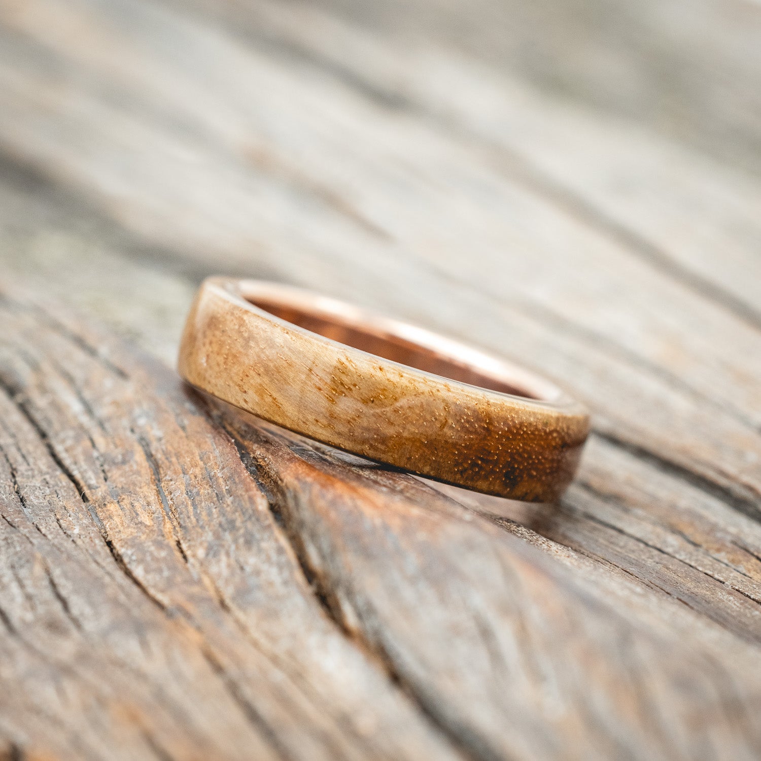 "HAVEN" - SPALTED MAPLE WEDDING RING-Staghead Designs