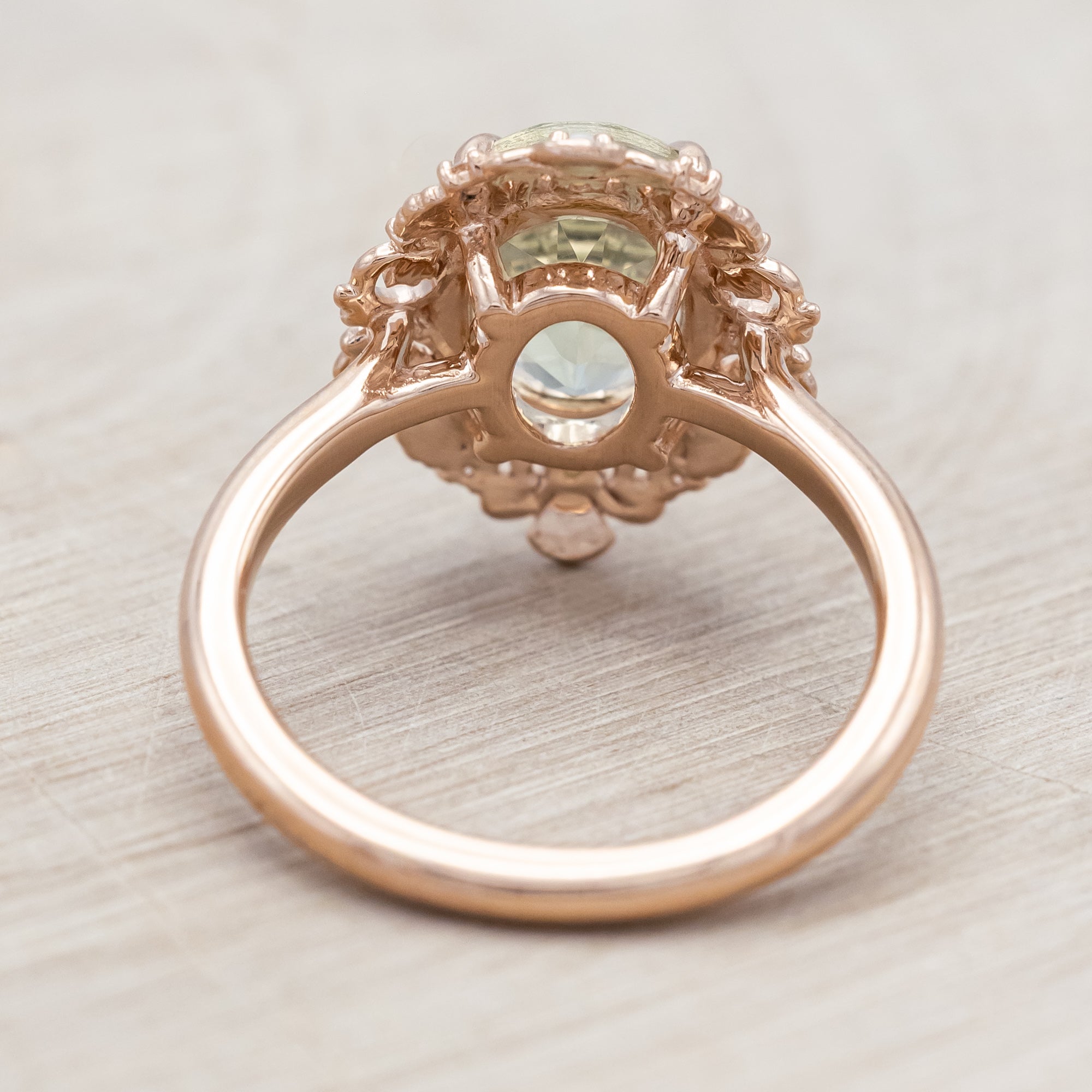 "MERROW" - OVAL CUT ENGAGEMENT RING WITH DIAMOND & PEARL ACCENTS-Staghead Designs