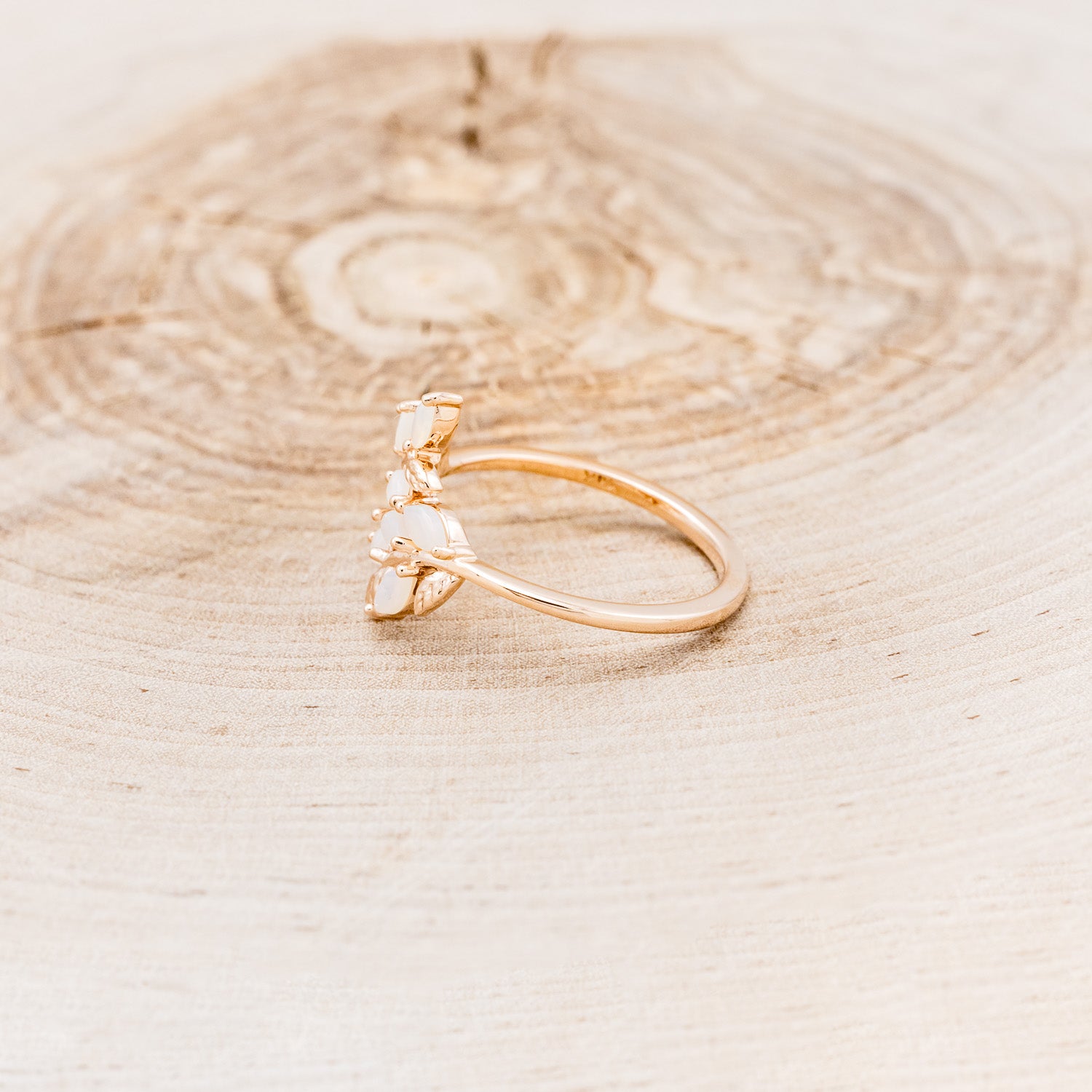 "DOVE" - VINE STYLE RING WITH MARQUISE OPAL ACCENTS-3