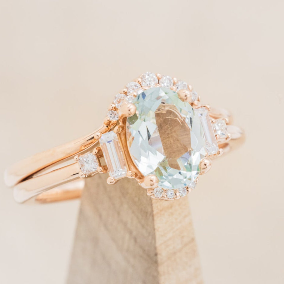 "ORNA" - ENGAGEMENT RING WITH DIAMOND ACCENTS & DIAMOND TRACER - MOUNTING ONLY - SELECT YOUR OWN STONE-2