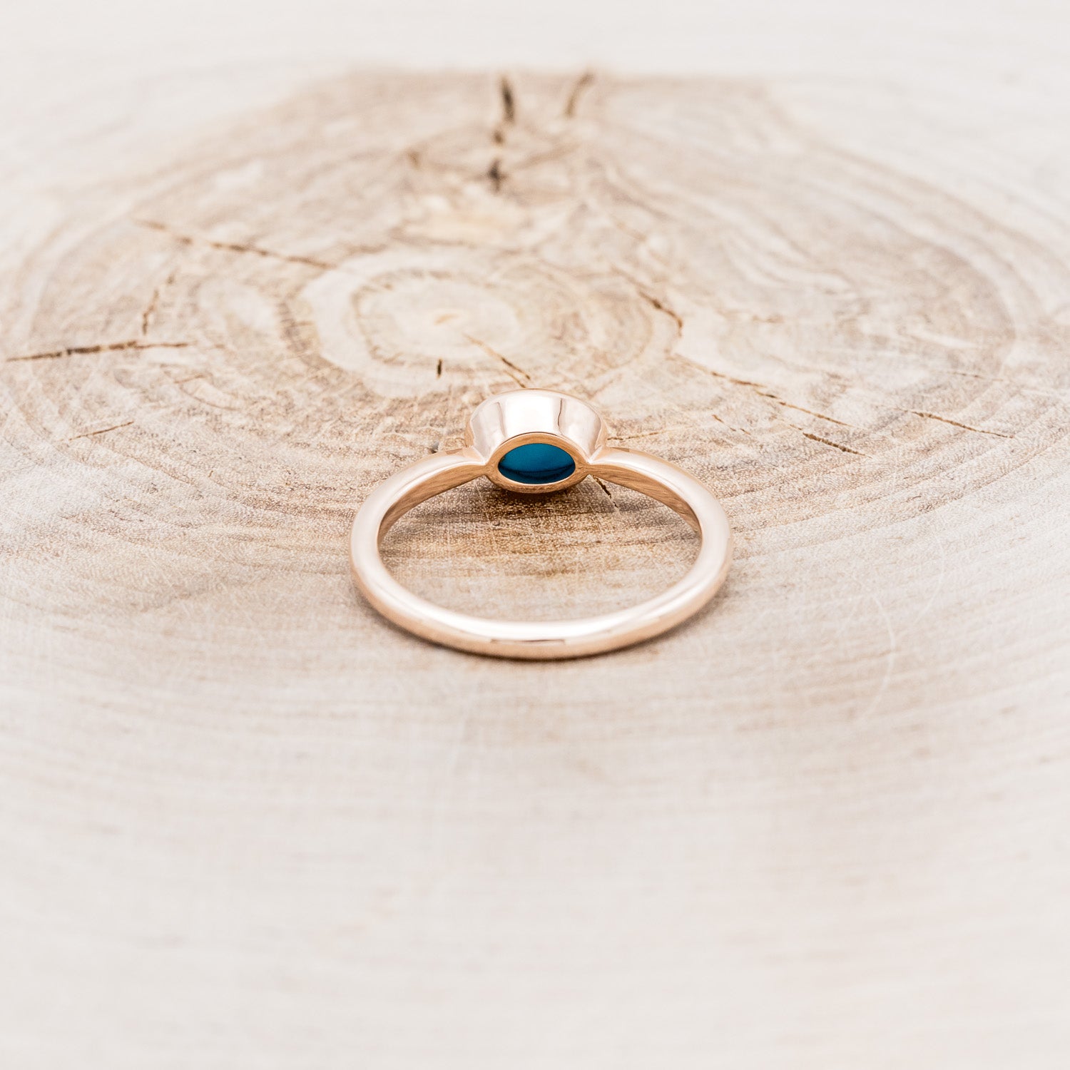 OVAL BLUE BIRD TURQUOISE ENGAGEMENT RING-5