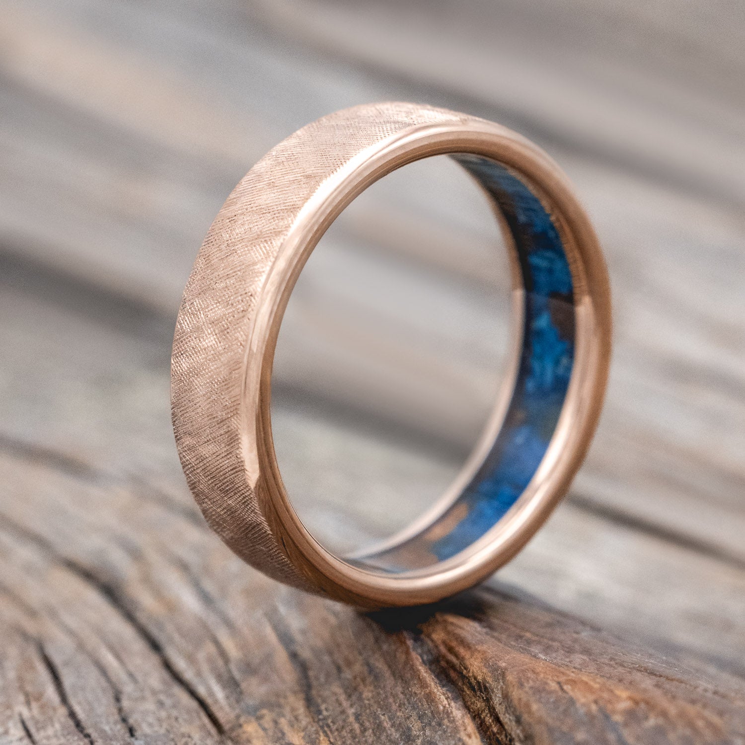 PATINA COPPER LINED WEDDING BAND-Staghead Designs