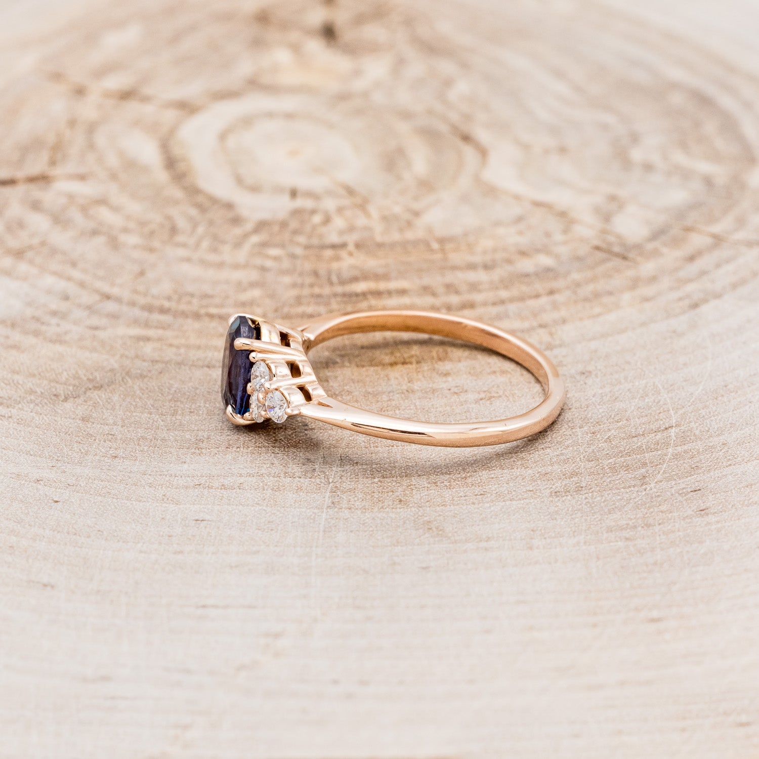 "RHEA" - OVAL LAB-GROWN ALEXANDRITE ENGAGEMENT RING WITH DIAMOND ACCENTS-10