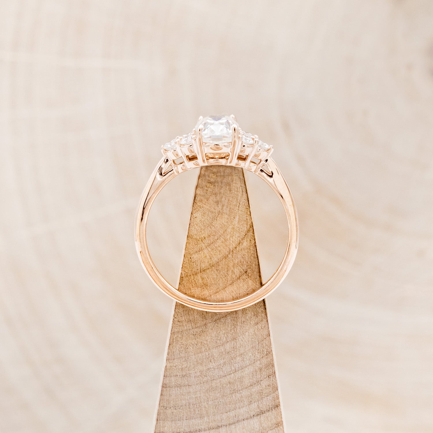 "RHEA" - OVAL MOISSANITE ENGAGEMENT RING WITH DIAMOND ACCENTS-6
