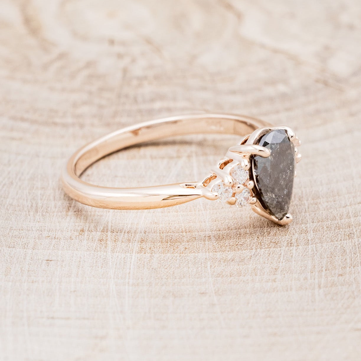 "RHEA" - PEAR-SHAPED ENGAGEMENT RING WITH DIAMOND ACCENTS-2