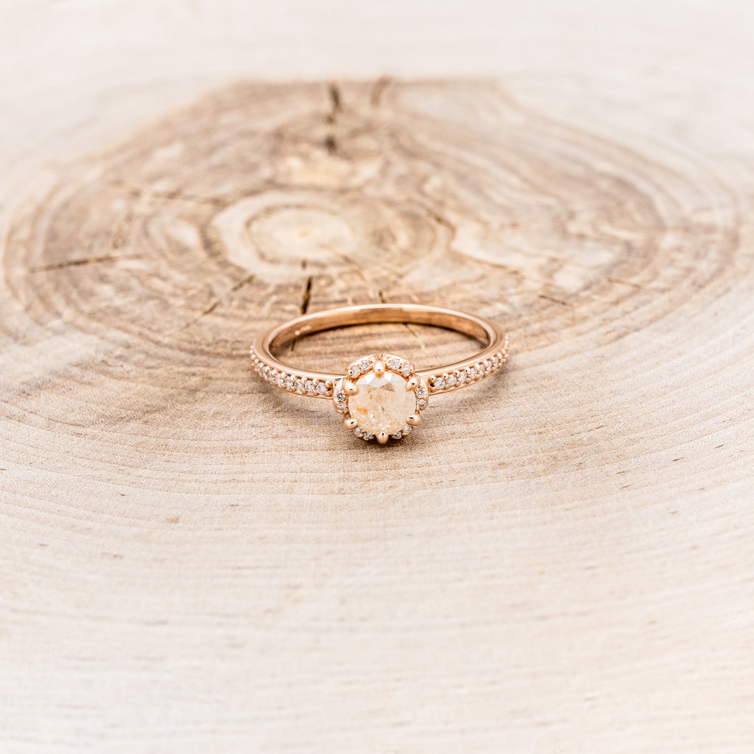 "ROSALIE" - ENGAGEMENT RING WITH DIAMOND HALO & ACCENTS - MOUNTING ONLY - SELECT YOUR OWN STONE-10