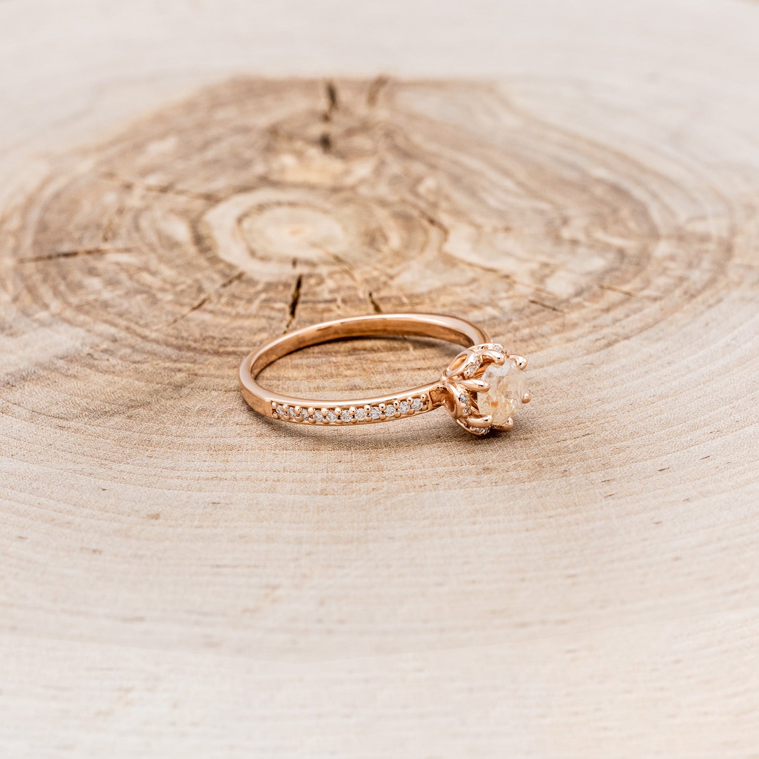 "ROSALIE" - ENGAGEMENT RING WITH DIAMOND HALO & ACCENTS - MOUNTING ONLY - SELECT YOUR OWN STONE-8