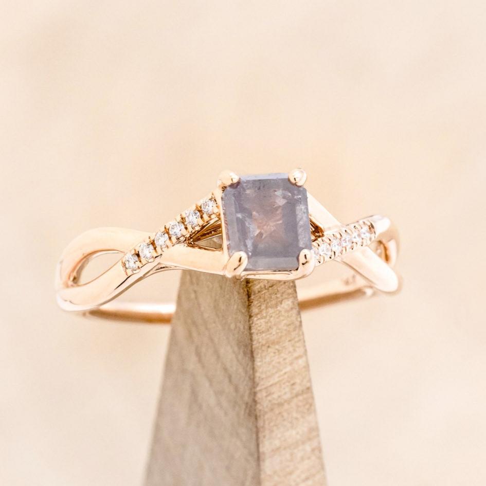 "ROSLYN" - ENGAGEMENT RING WITH DIAMOND ACCENTS - MOUNTING ONLY - SELECT YOUR OWN STONE-2