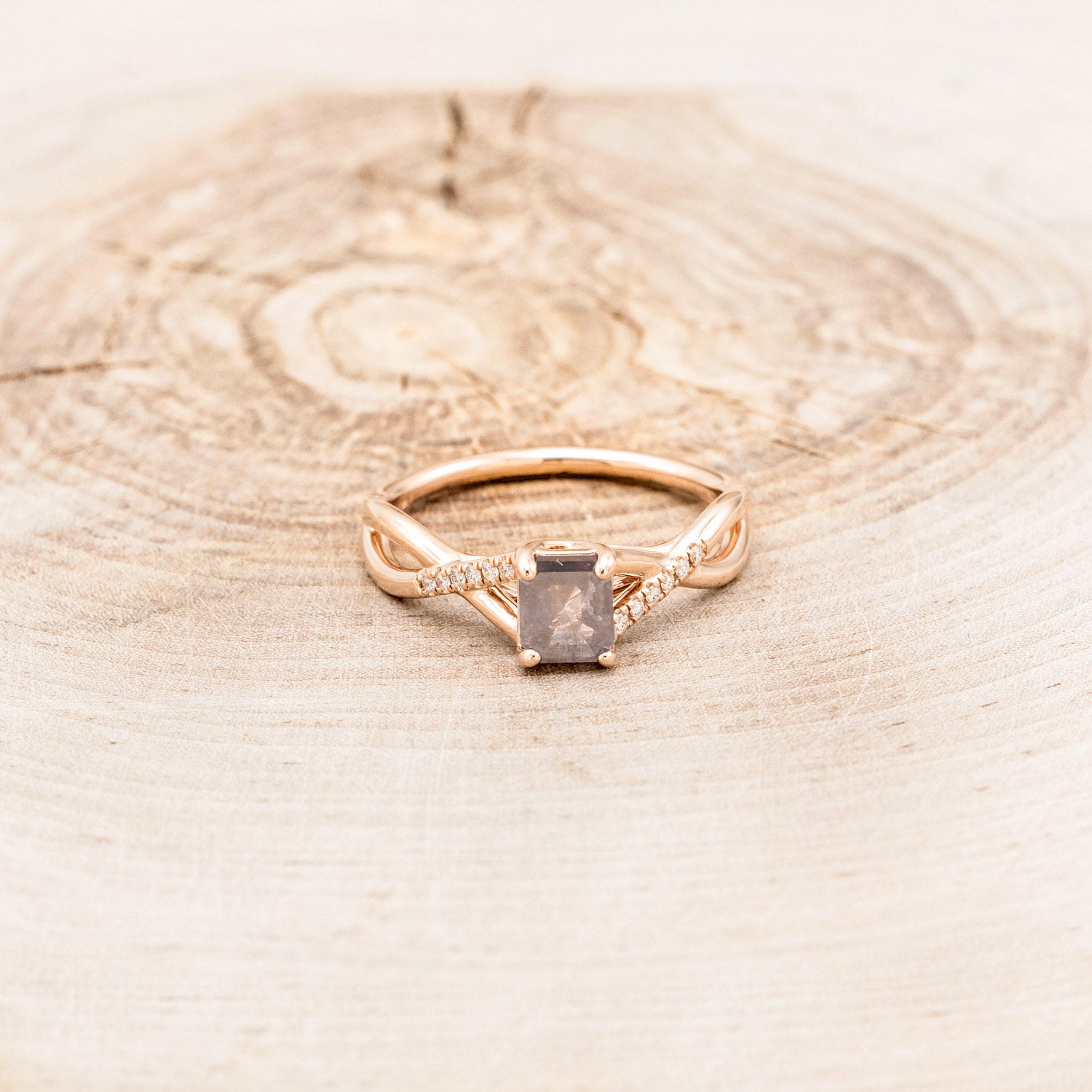 "ROSLYN" - ENGAGEMENT RING WITH DIAMOND ACCENTS - MOUNTING ONLY - SELECT YOUR OWN STONE-5