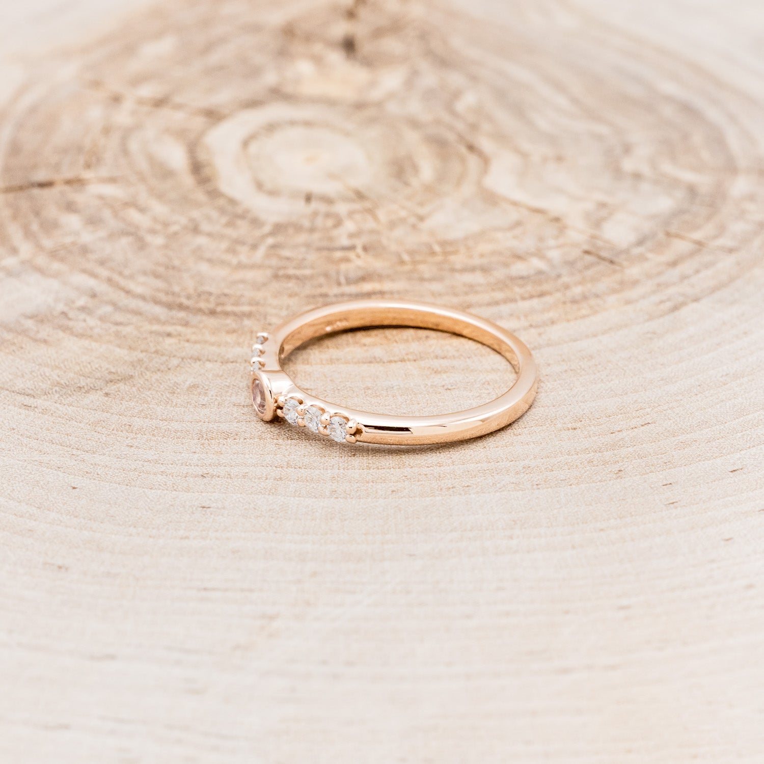 ROUND CUT MOONSTONE STACKING BAND WITH DIAMOND ACCENTS-9