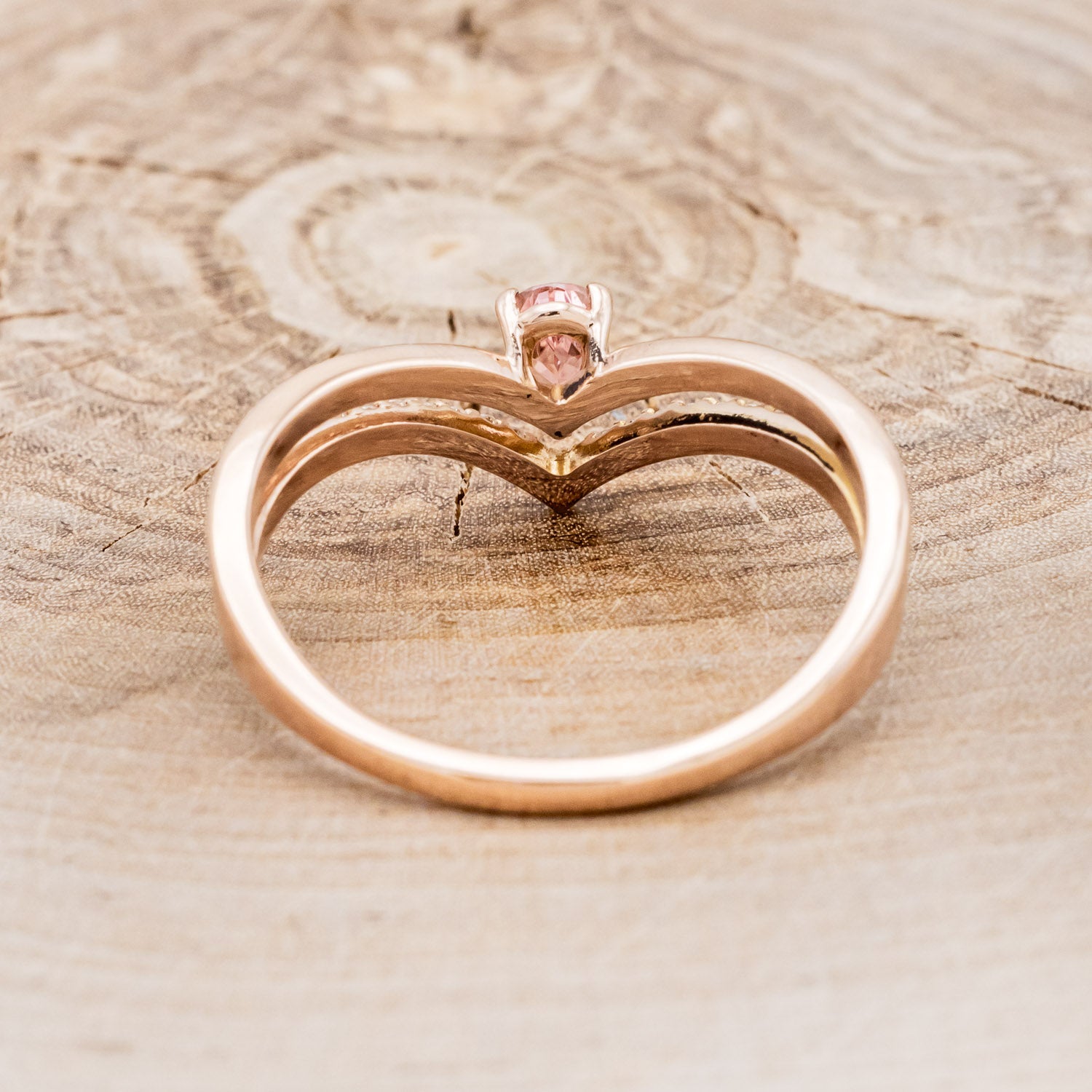 "CICELY" - PEAR-SHAPED PINK TOURMALINE ENGAGEMENT RING WITH DIAMOND ACCENTS-5