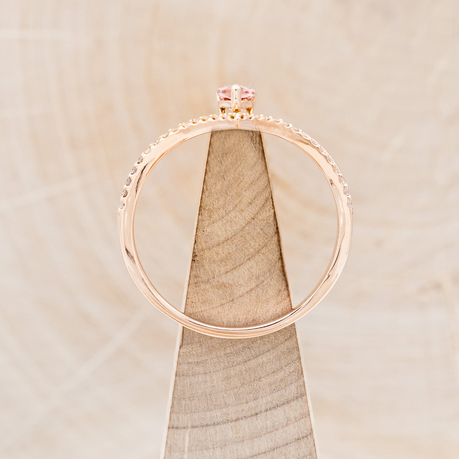 "CICELY" - PEAR-SHAPED PINK TOURMALINE ENGAGEMENT RING WITH DIAMOND ACCENTS-6