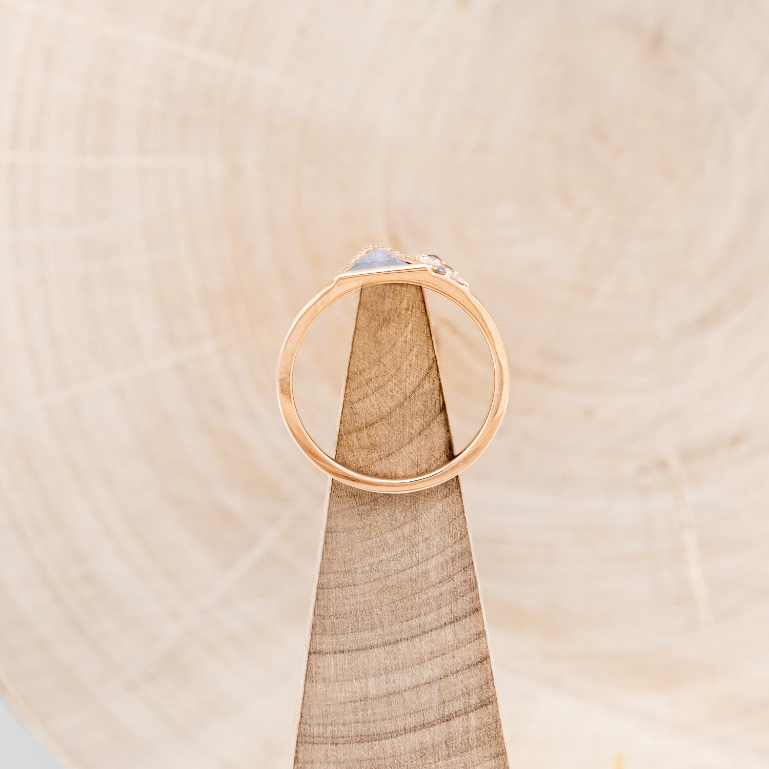 "TABEI" - TRIANGLE SALT & PEPPER DIAMOND MOUNTAIN ENGAGEMENT RING-6