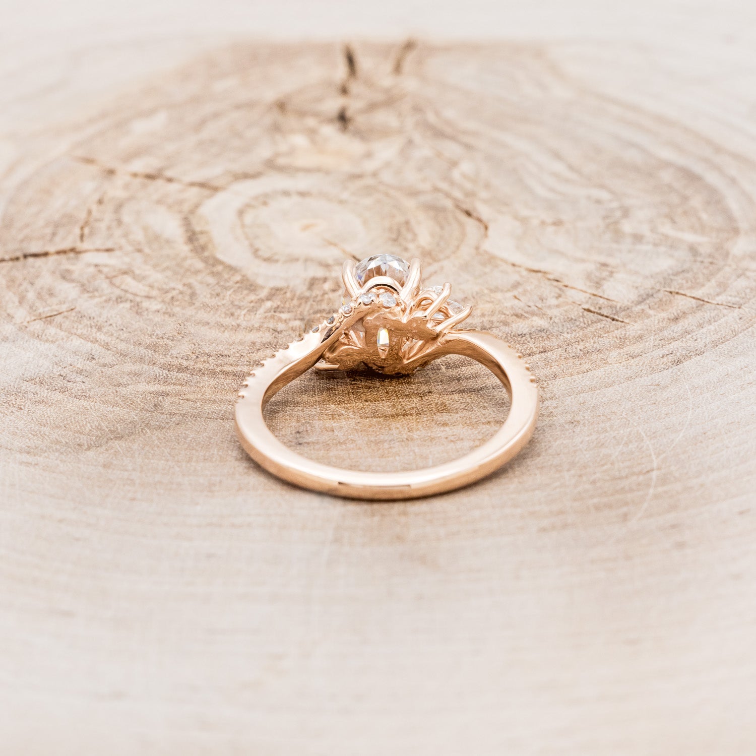 "SWAN" - OVAL MOISSANITE ENGAGEMENT RING WITH DIAMOND ACCENTS-5