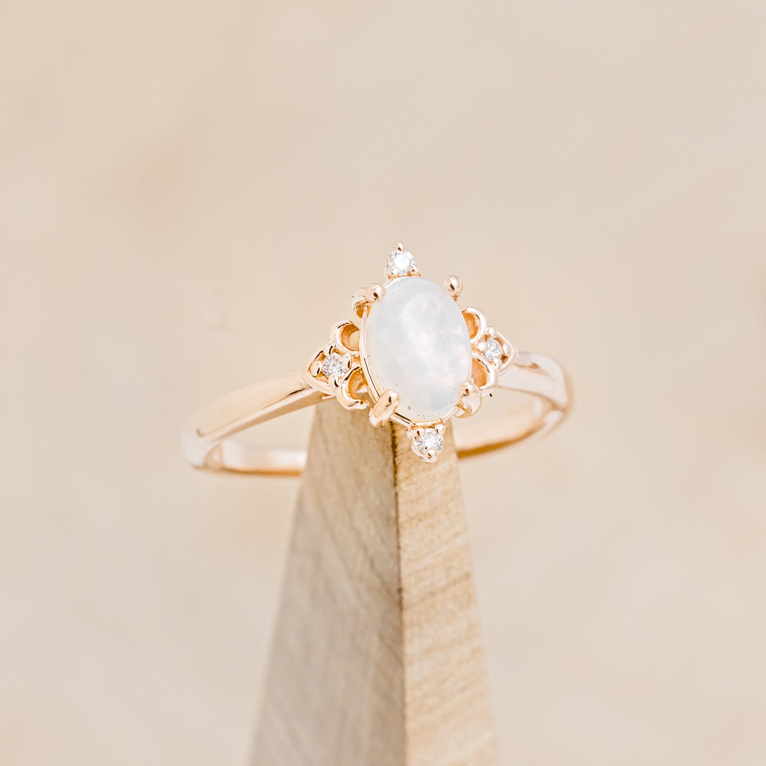 MATCHING SET OF "ZELLA" OPAL & "HELIOS" FIRE & ICE OPAL INLAY WEDDING RINGS-8