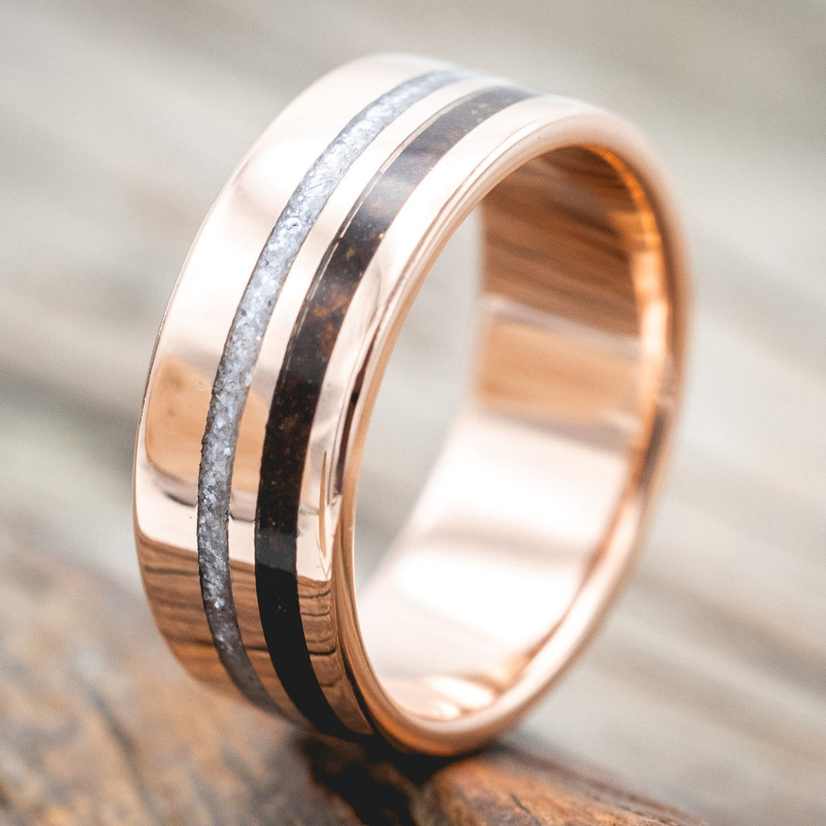 "COSMO" - DIAMOND DUST & COFFEE WEDDING BAND-Staghead Designs