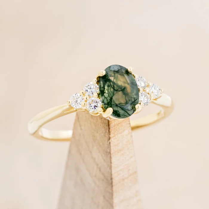 "RHEA" - OVAL ENGAGEMENT RING WITH DIAMOND ACCENTS-1