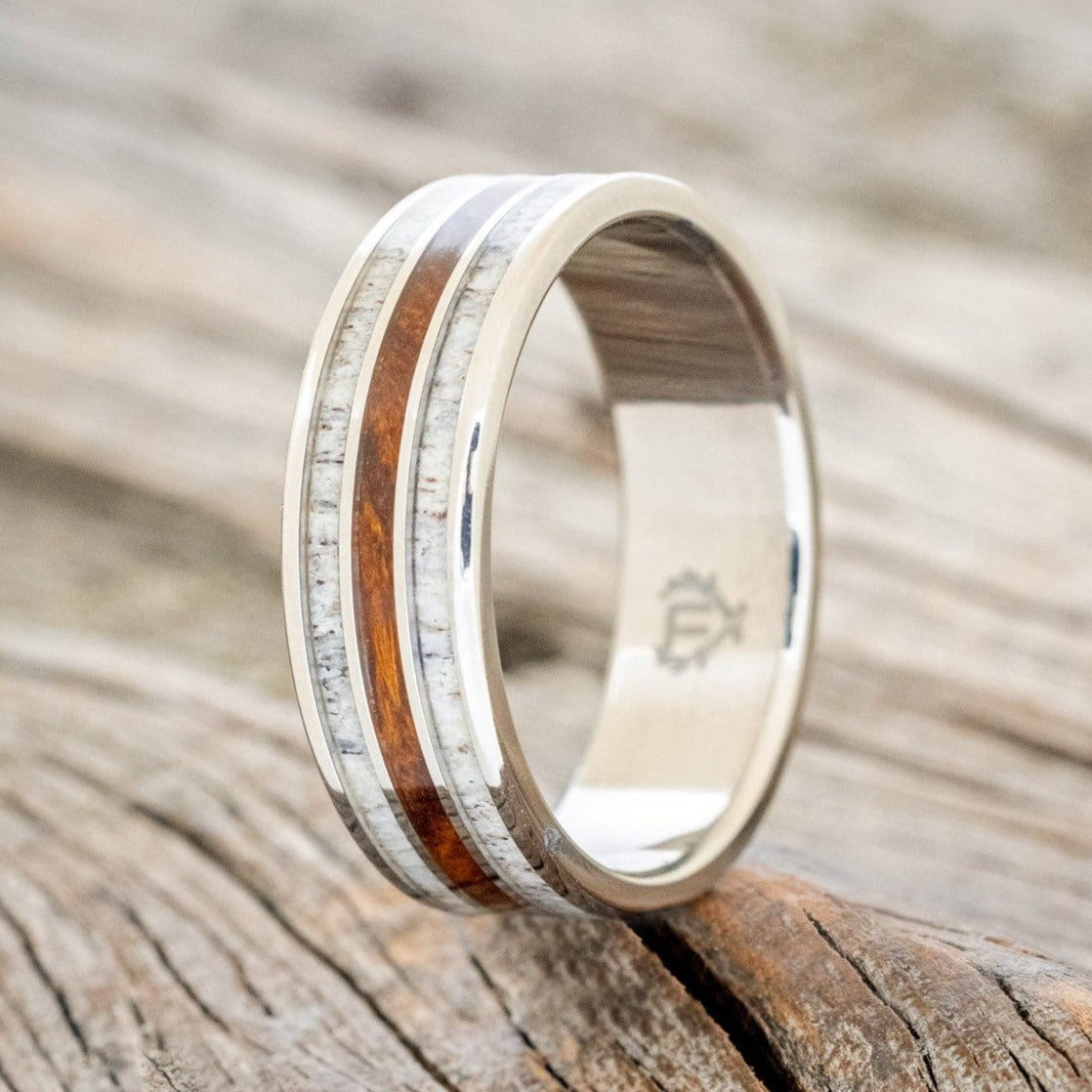 "RIO" - IRONWOOD & ANTLER WEDDING RING-1