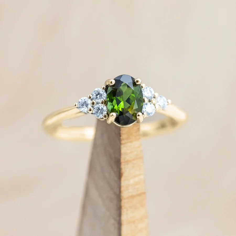 "RHEA" - OVAL CUT ENGAGEMENT RING WITH DIAMOND ACCENTS-Staghead Designs
