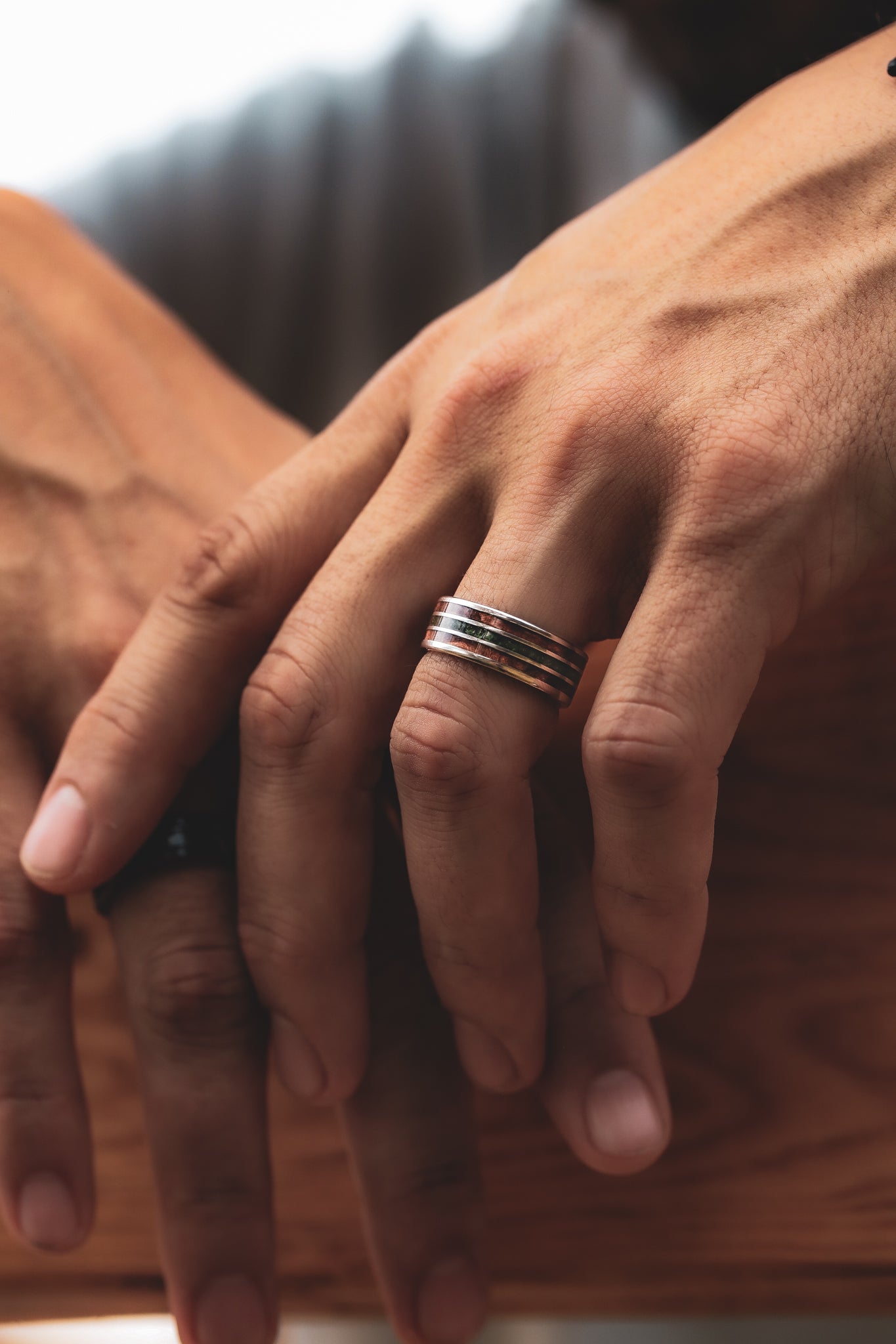 "RIO" - REDWOOD & MOSS WEDDING BAND-20