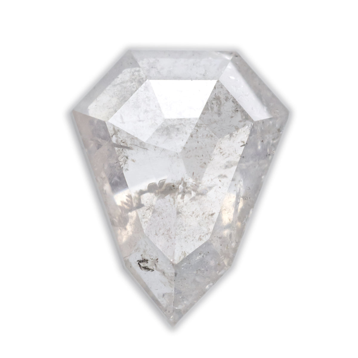 1.33ct 6.73x8.42x3.07mm ROSE CUT SHIELD SALT & PEPPER DIAMOND-Staghead Designs