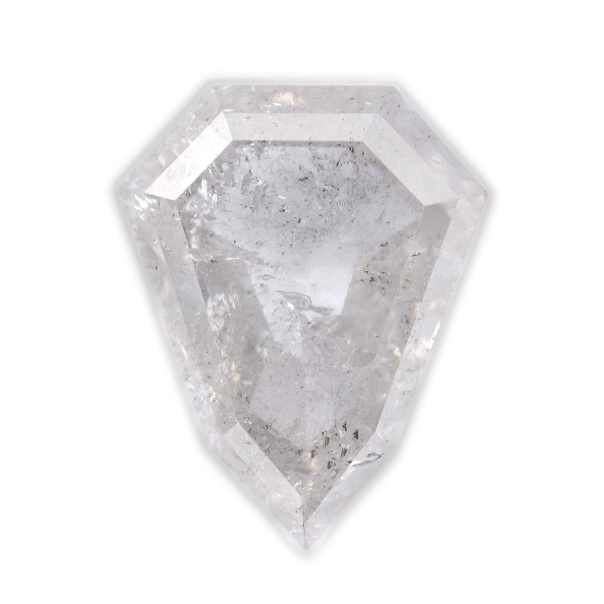1.33ct 6.73x8.42x3.07mm ROSE CUT SHIELD SALT & PEPPER DIAMOND-Staghead Designs
