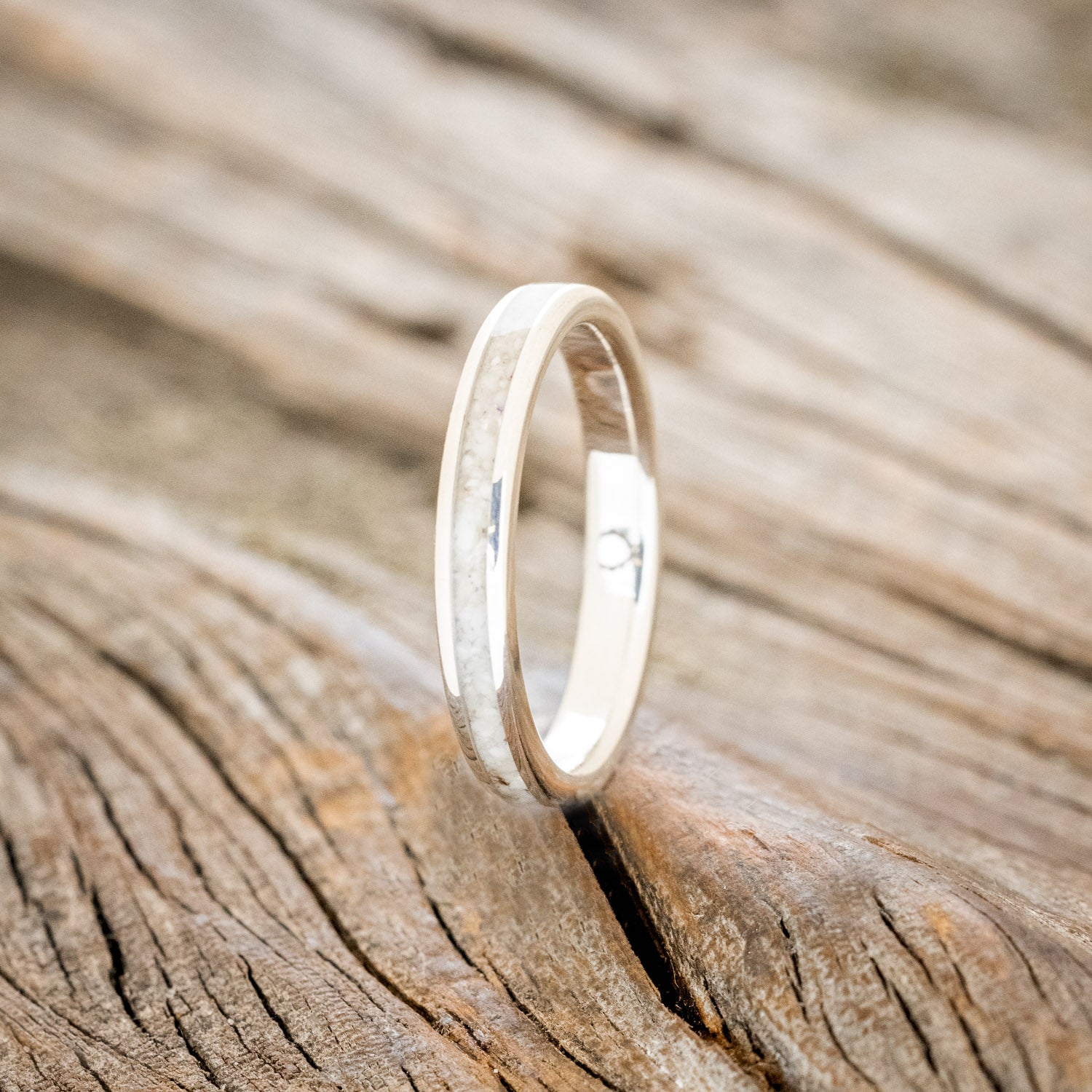 "ETERNA" - ELK TOOTH IVORY STACKING WEDDING BAND-4
