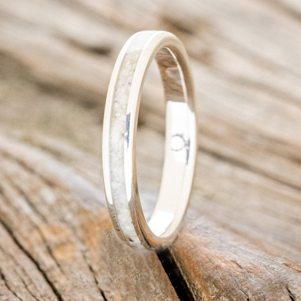 "ETERNA" - ELK TOOTH IVORY STACKING WEDDING BAND-4