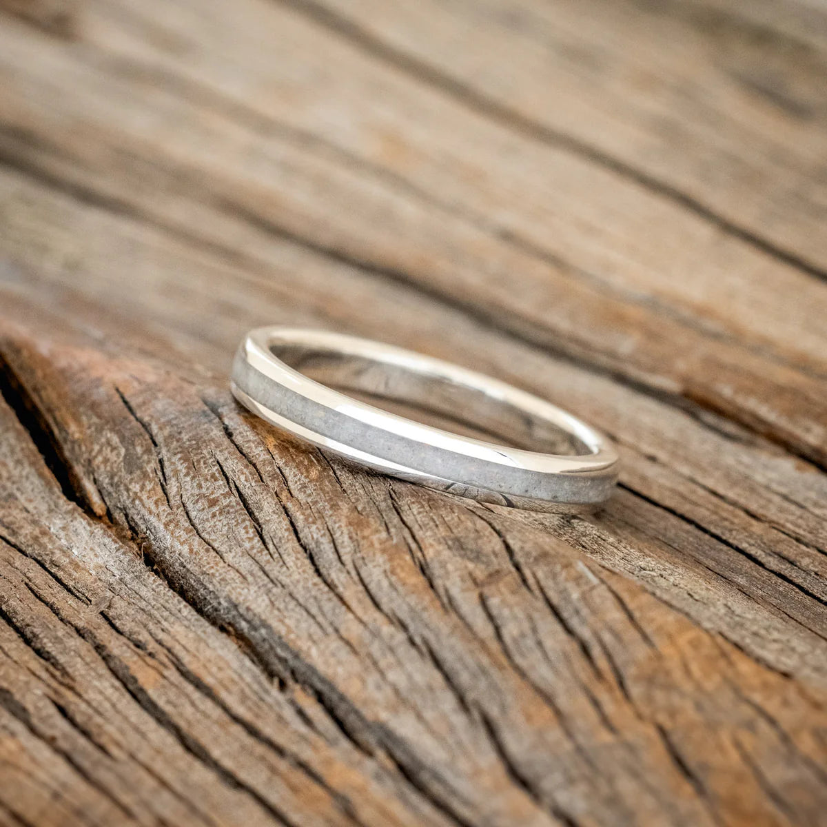 "Eterna" - Fire & Ice Opal Stacking Band - Silver (3mm) - Size 8 1/4