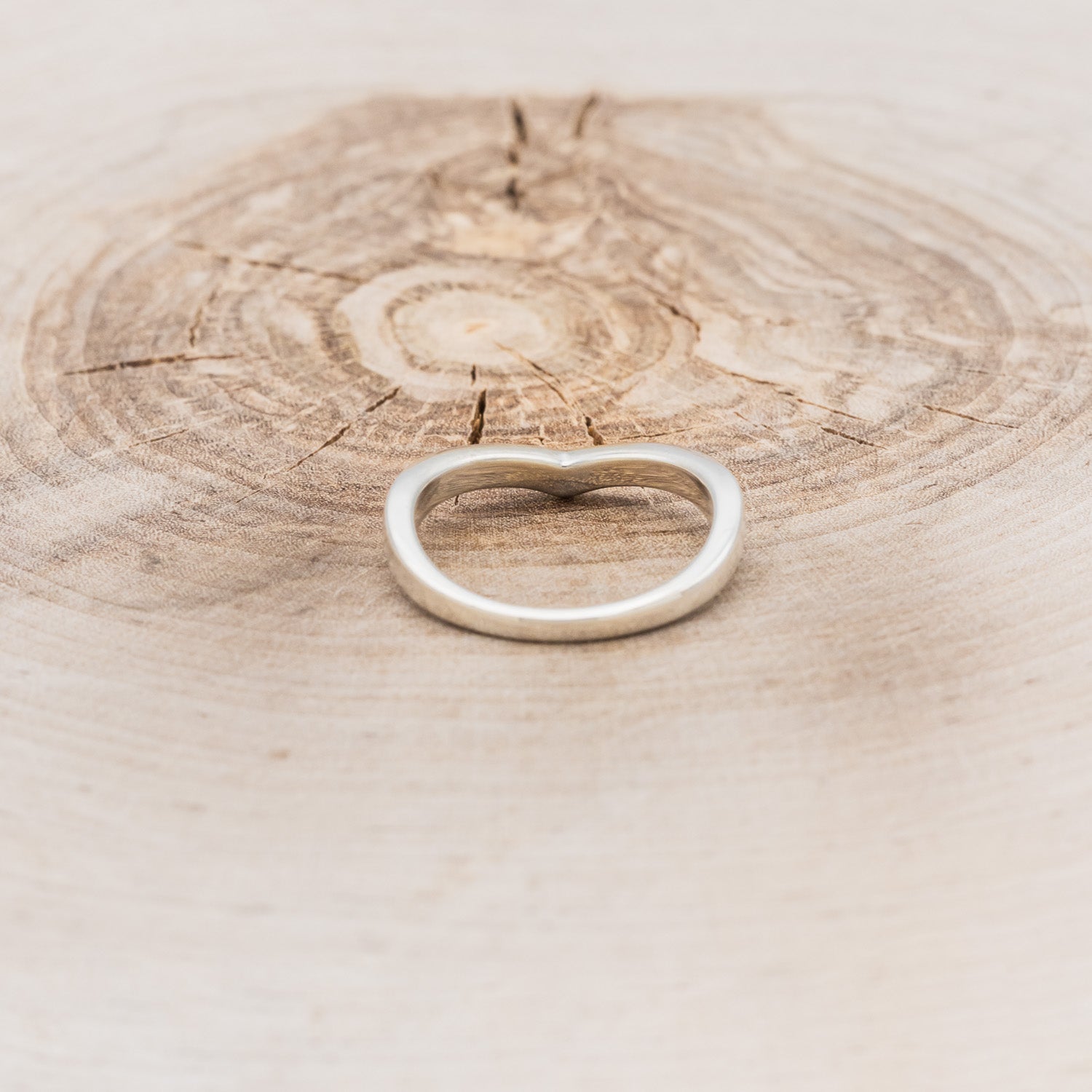 "KIDA" - V-SHAPE STACKING WEDDING BAND WITH TURQUOISE INLAY-22