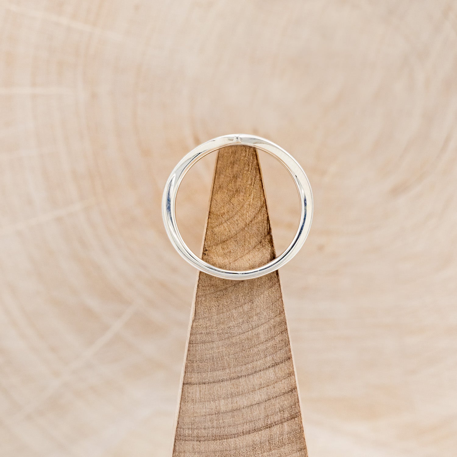 "KIDA" - V-SHAPE STACKING WEDDING BAND WITH TURQUOISE INLAY-23