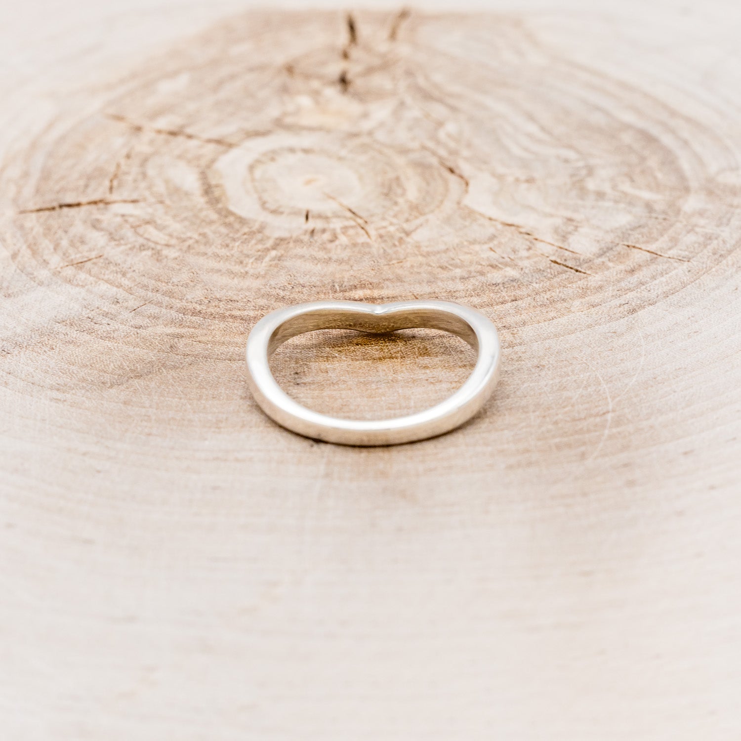 "KIDA" - V-SHAPE STACKING WEDDING BAND WITH MALACHITE INLAY-5