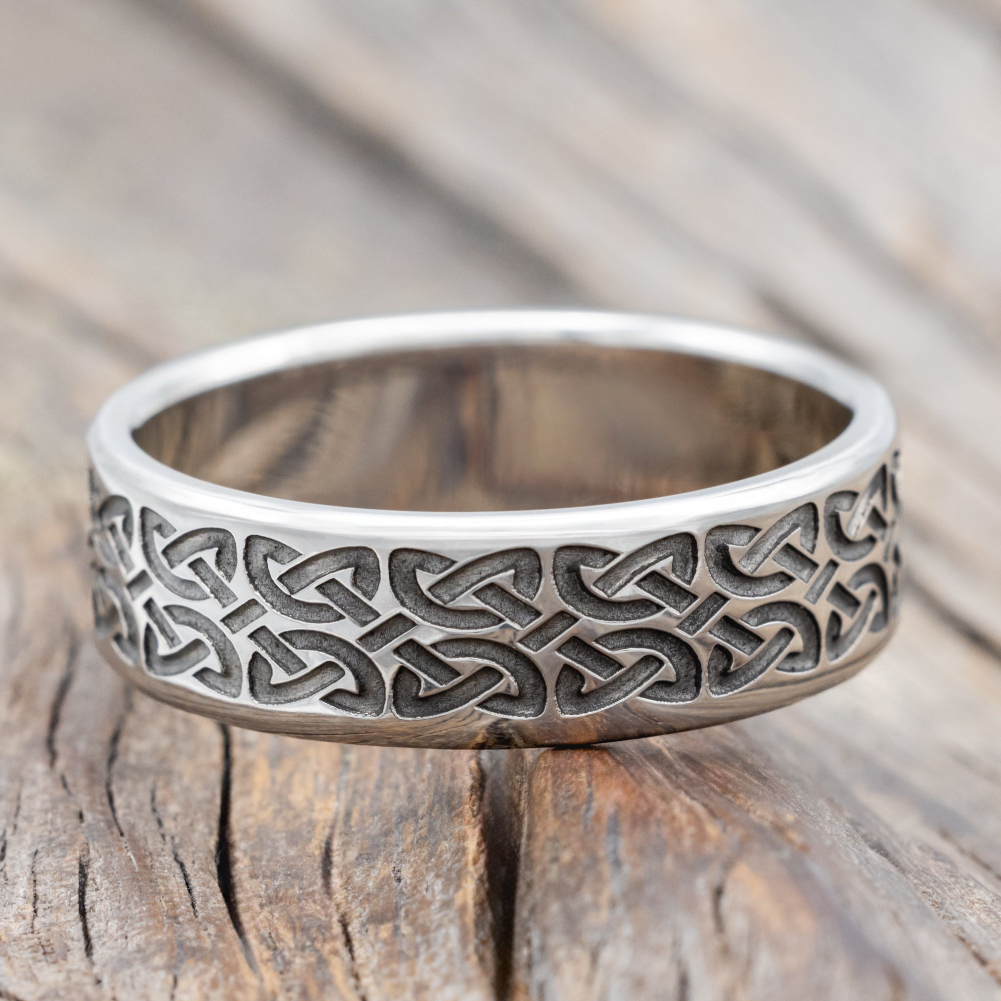 Celtic Love Knot Engraved Wedding Band-Staghead Designs