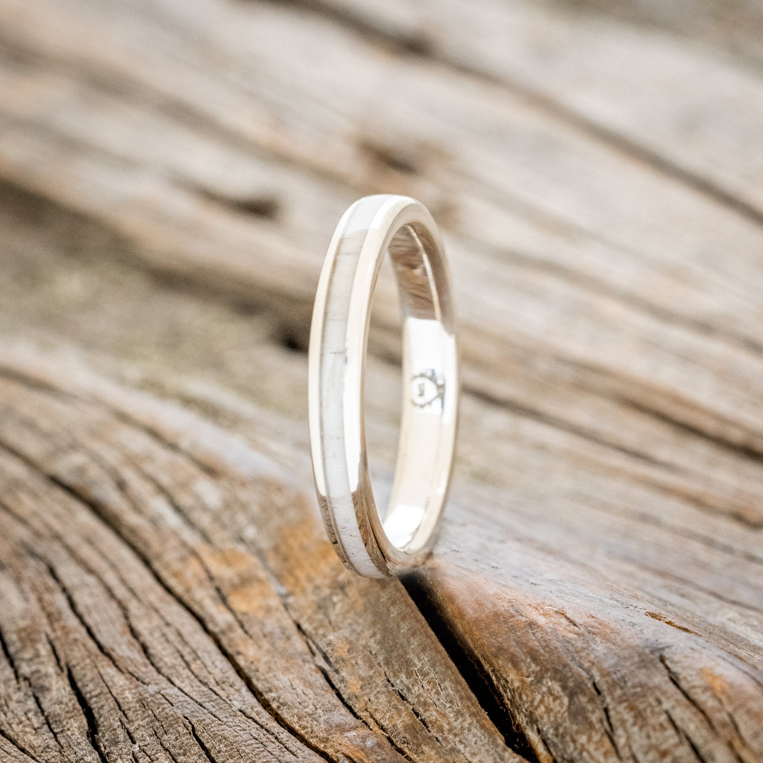 "RAINIER" - MATCHING SET OF ANTLER & IRONWOOD WEDDING BANDS-12