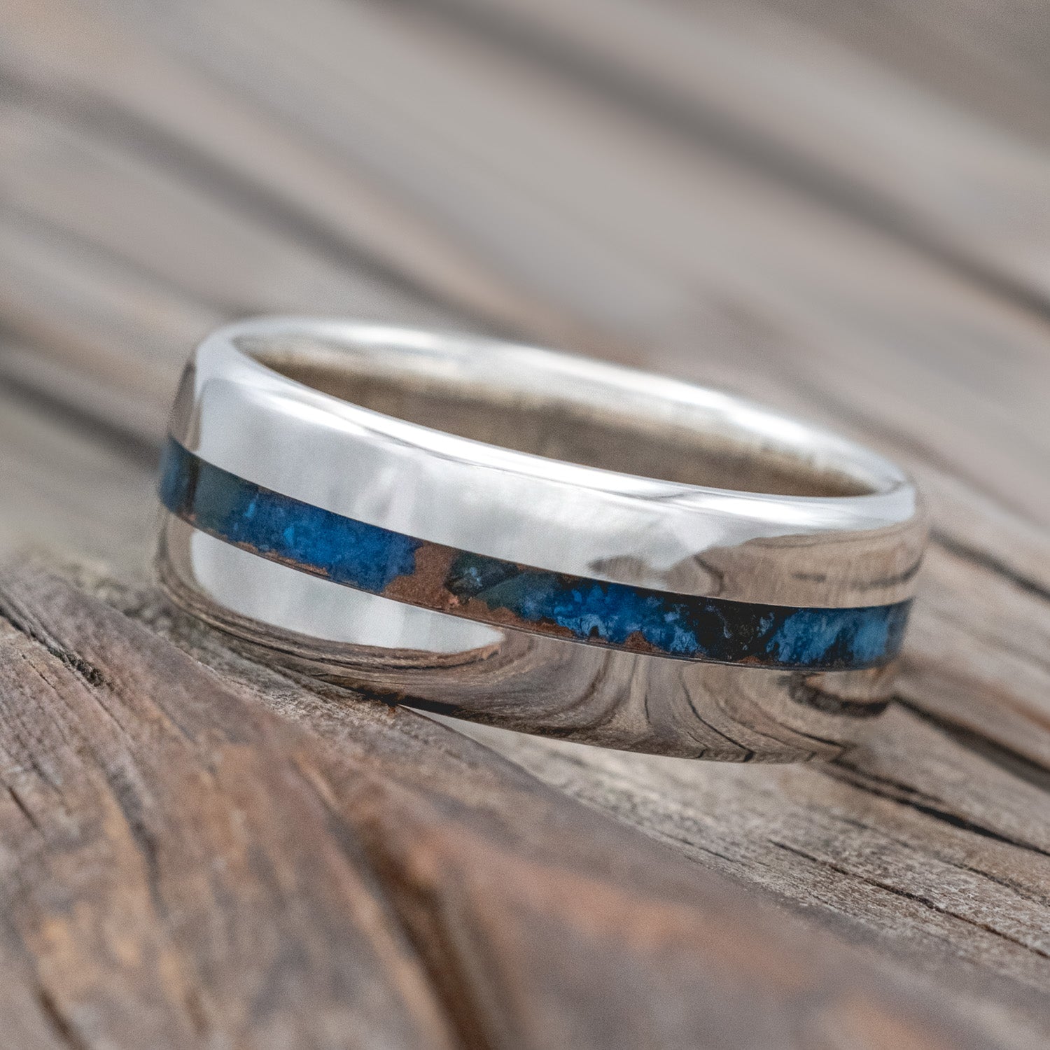 "NIRVANA" - CENTERED PATINA COPPER WEDDING BAND-Staghead Designs