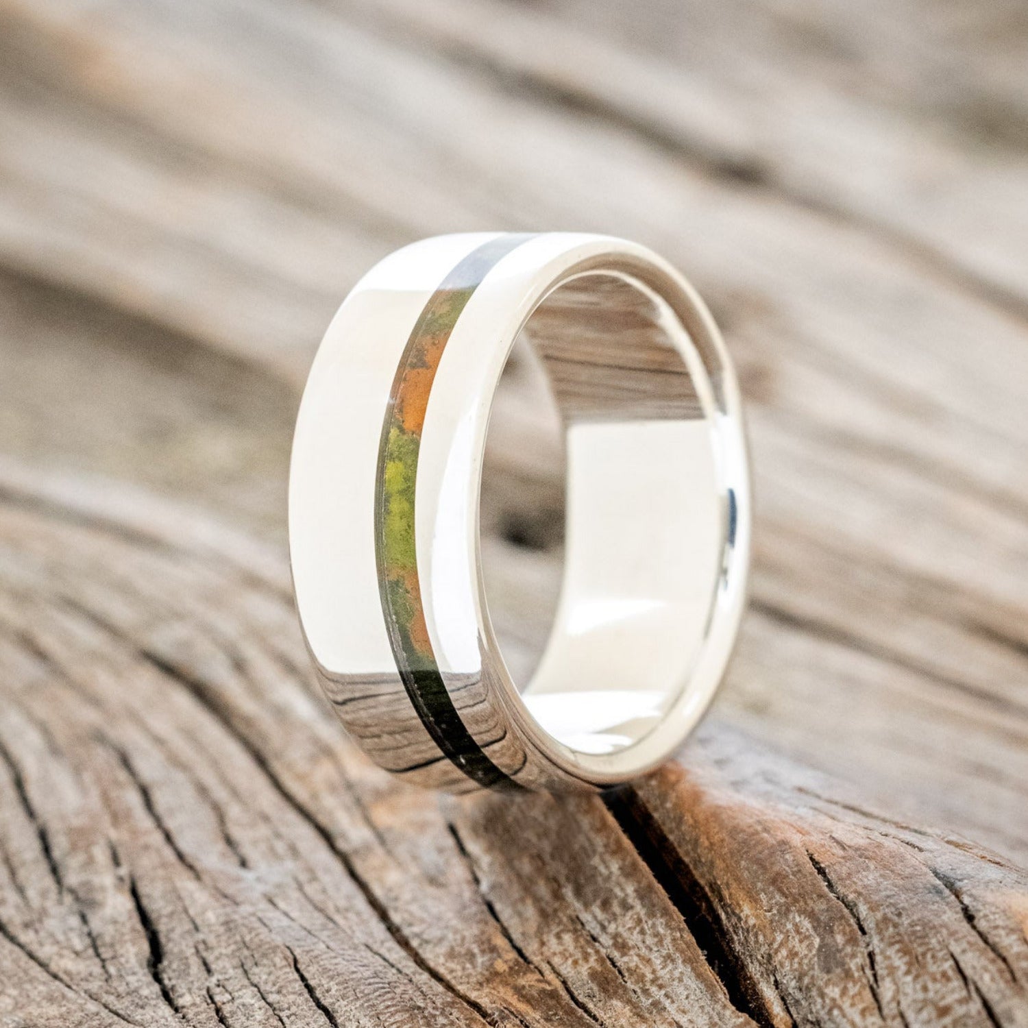 "VERTIGO" - MOSSY PATINA COPPER WEDDING RING-7