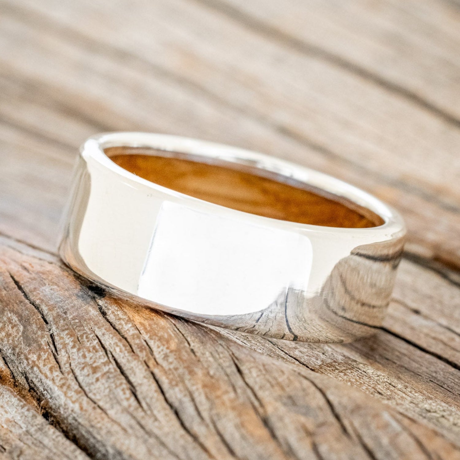 WHISKEY BARREL LINED WEDDING BAND-24