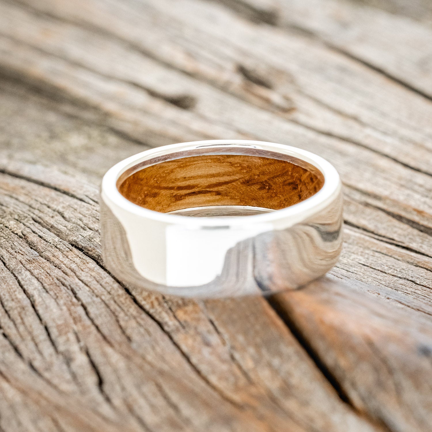 WHISKEY BARREL LINED WEDDING BAND-22