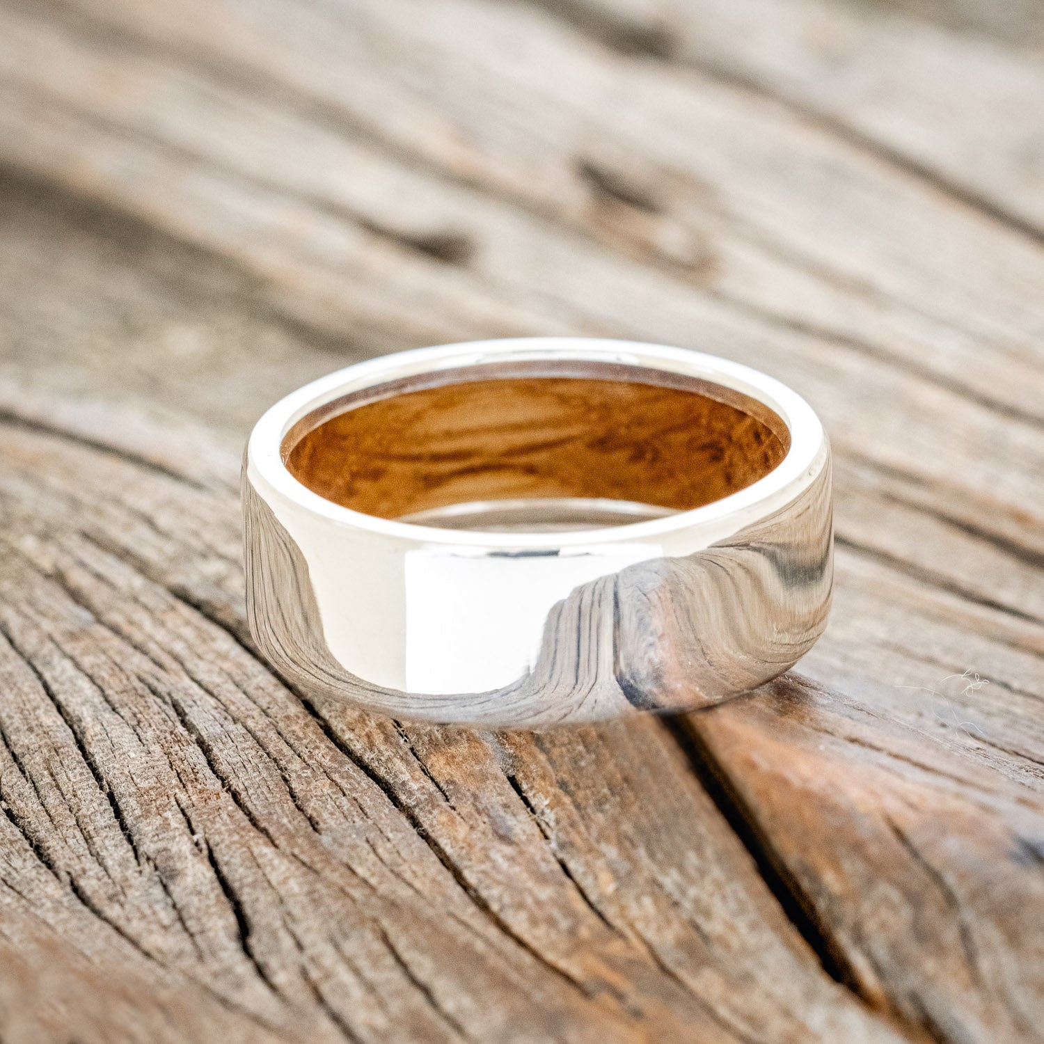 WHISKEY BARREL LINED WEDDING BAND-25