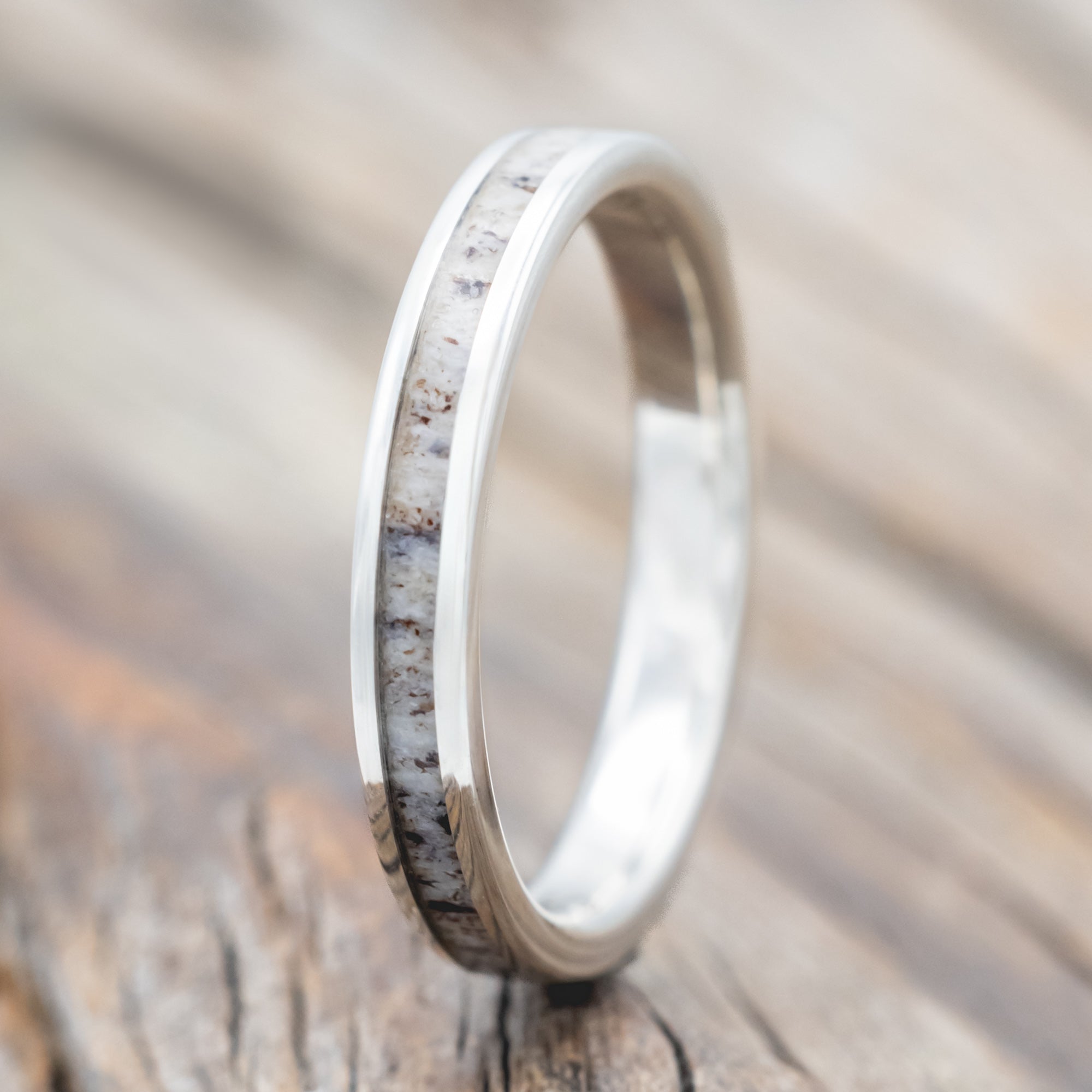 "VERTIGO" - MATCHING SET OF ANTLER WEDDING BANDS-Staghead Designs