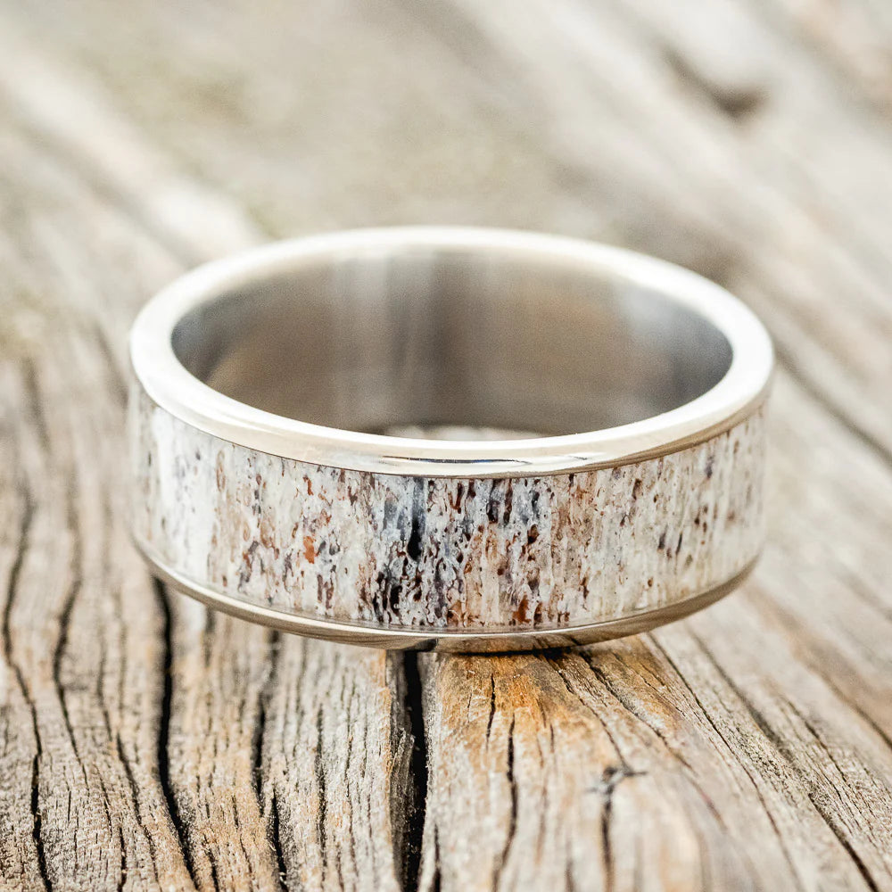 "RAINIER" - ANTLER WEDDING BAND - TITANIUM - SIZE 11 1/4-Staghead Designs